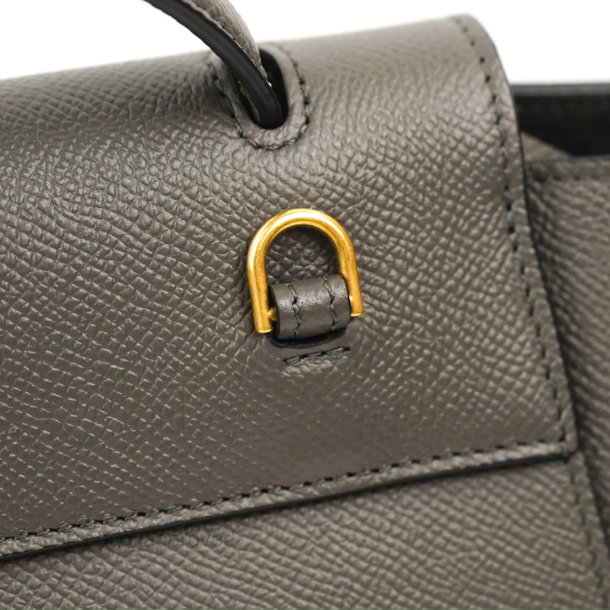 Celine Nano Belt Bag Grey Grained Calfskin Gold Hardware