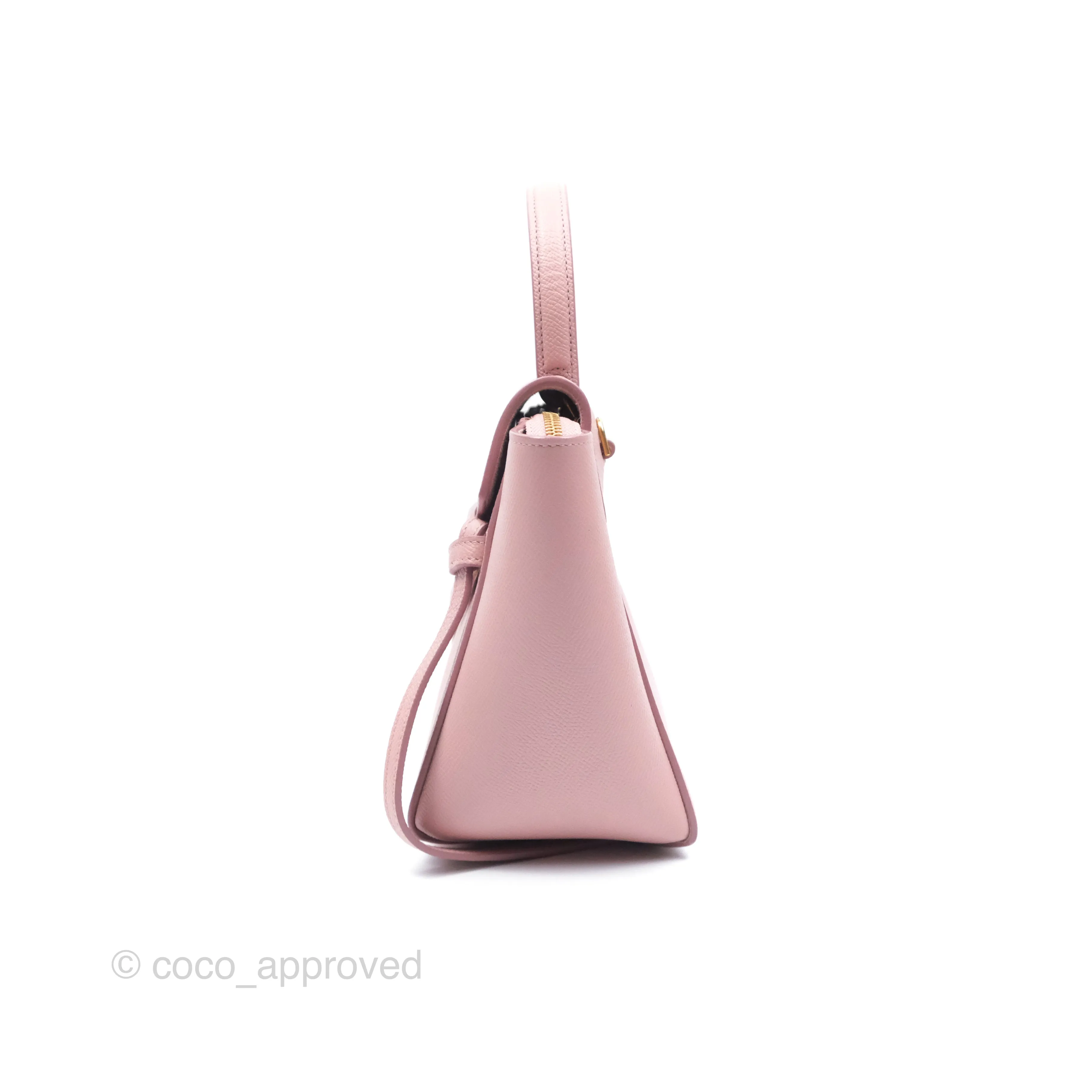 Celine Nano Belt Bag Pink Grained Calfskin Gold Hardware