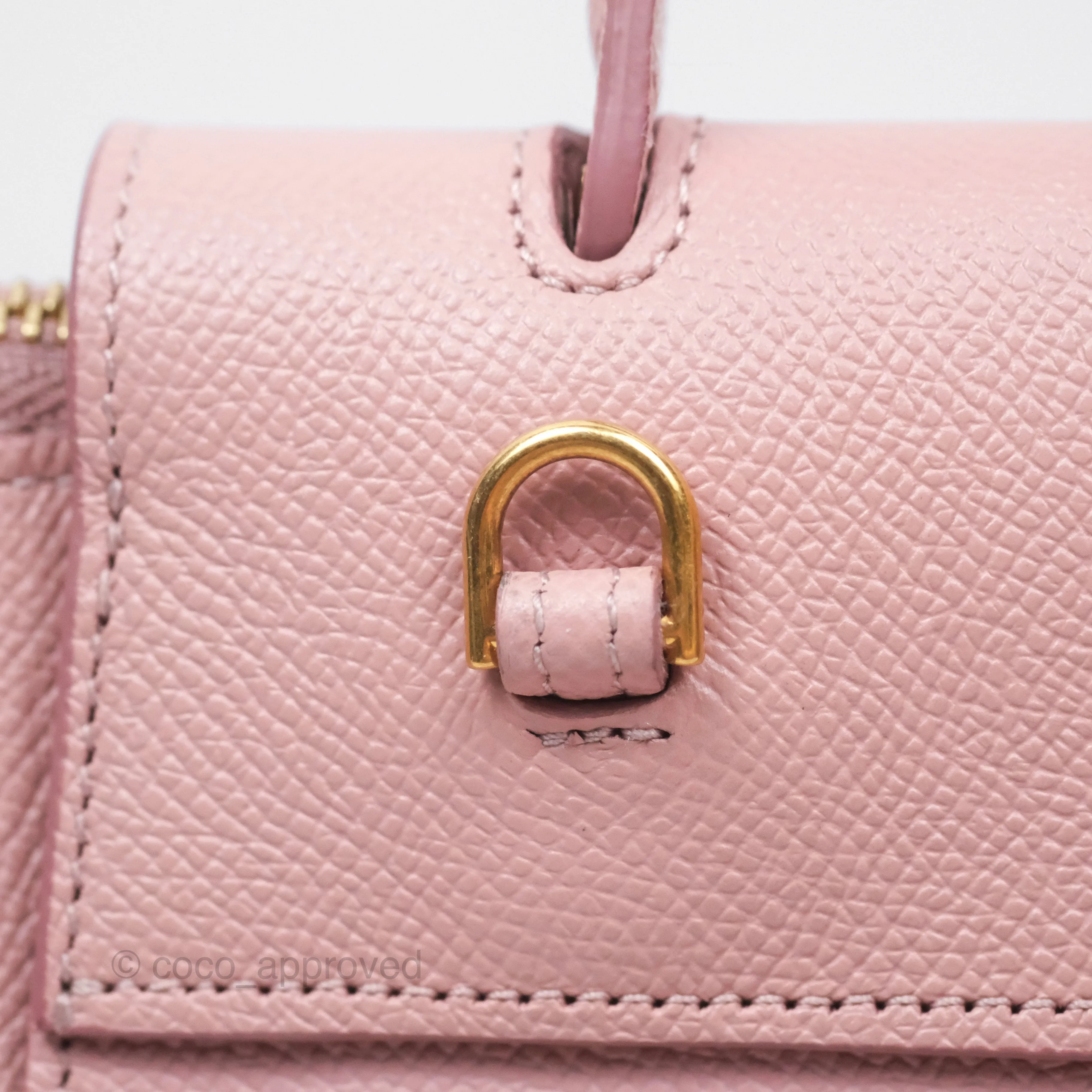 Celine Nano Belt Bag Pink Grained Calfskin Gold Hardware