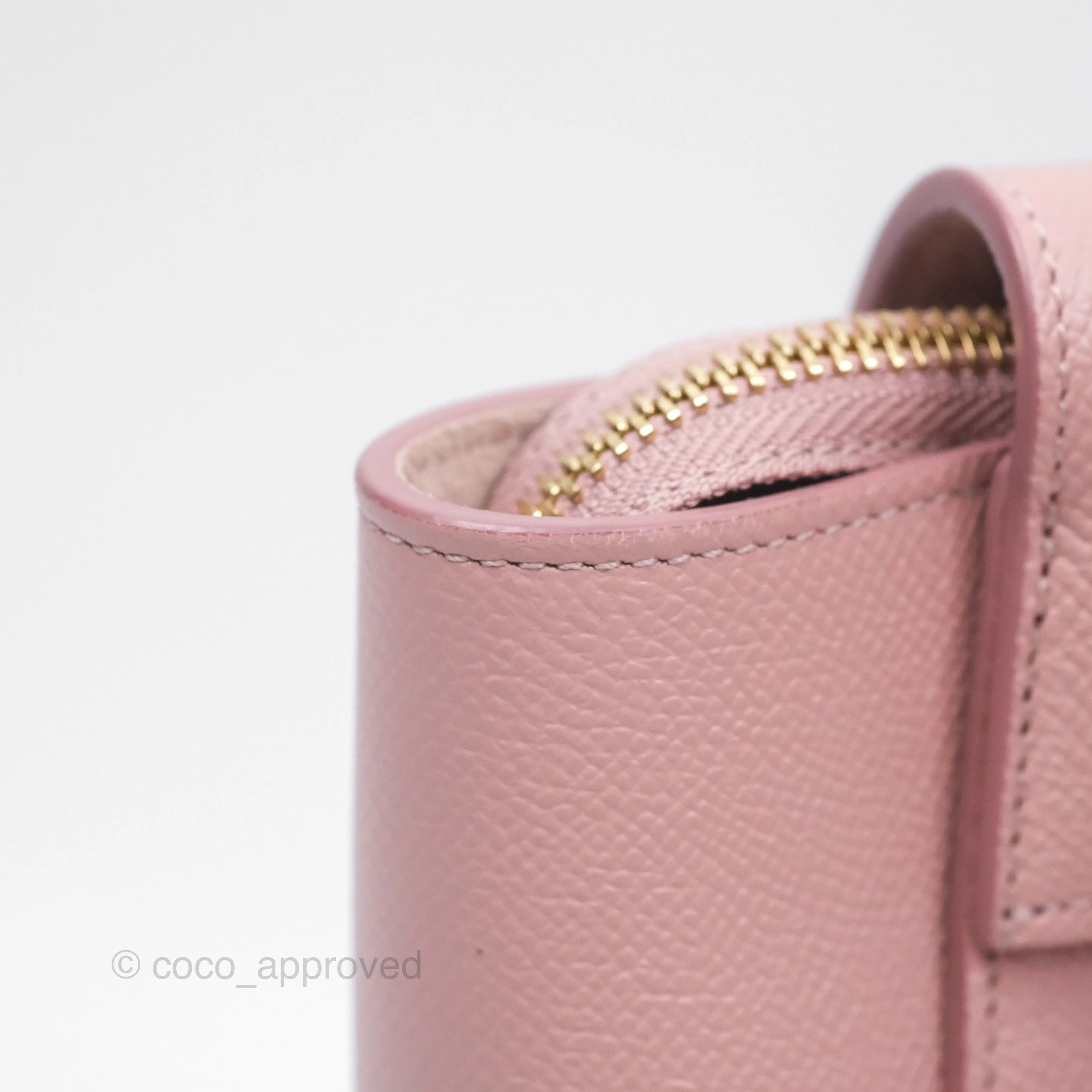 Celine Nano Belt Bag Pink Grained Calfskin Gold Hardware