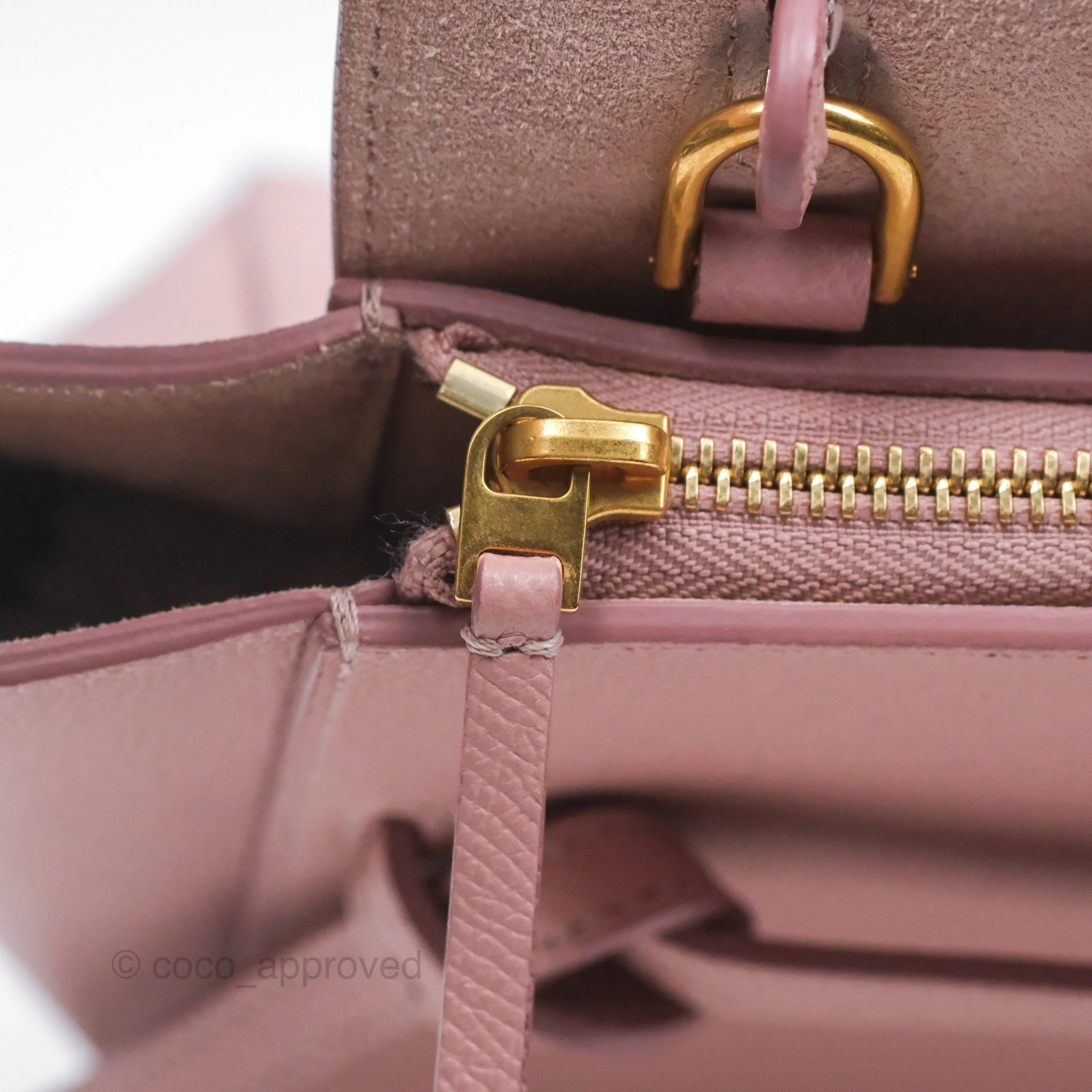 Celine Nano Belt Bag Pink Grained Calfskin Gold Hardware