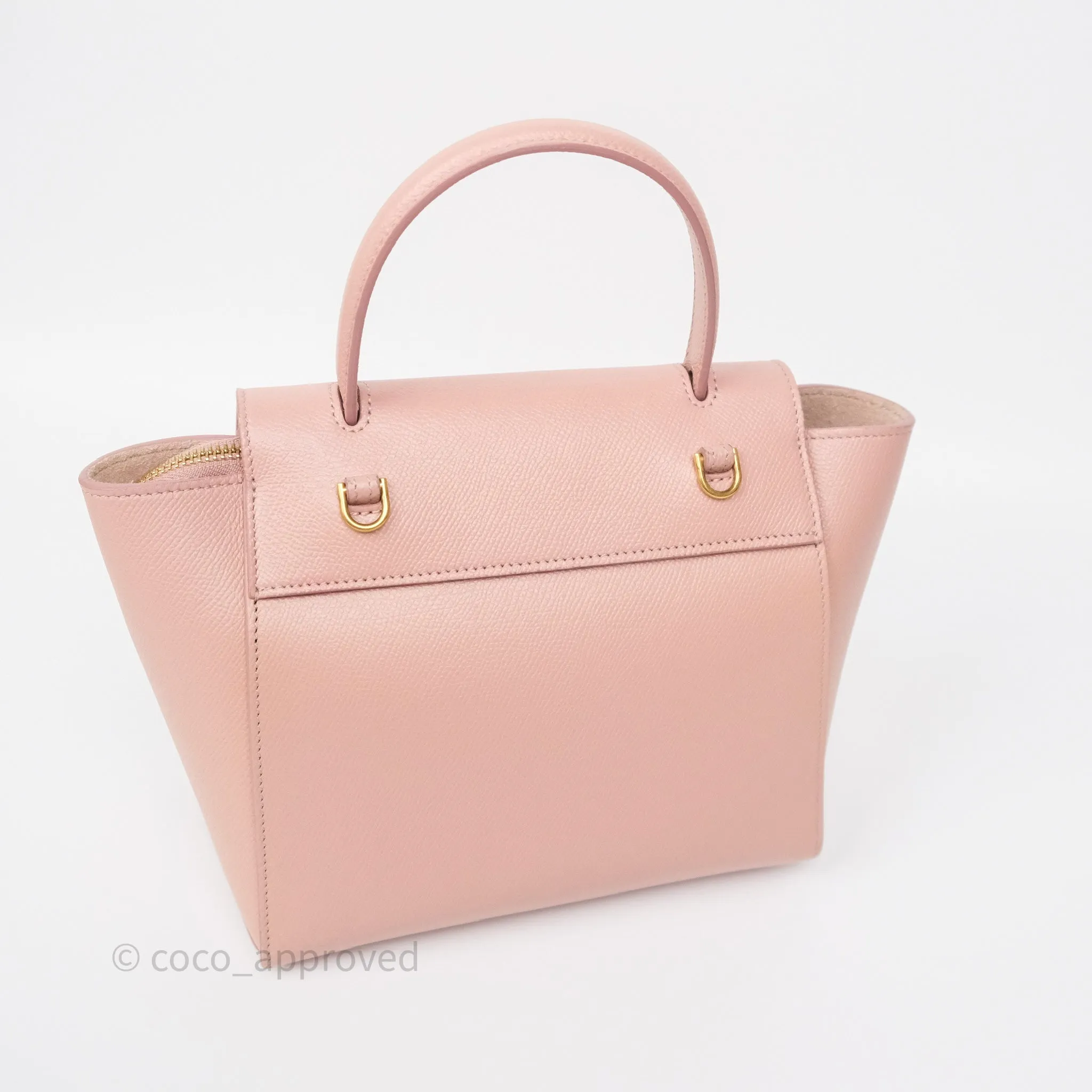 Celine Nano Belt Bag Vintage Pink Grained Calfskin Gold Hardware