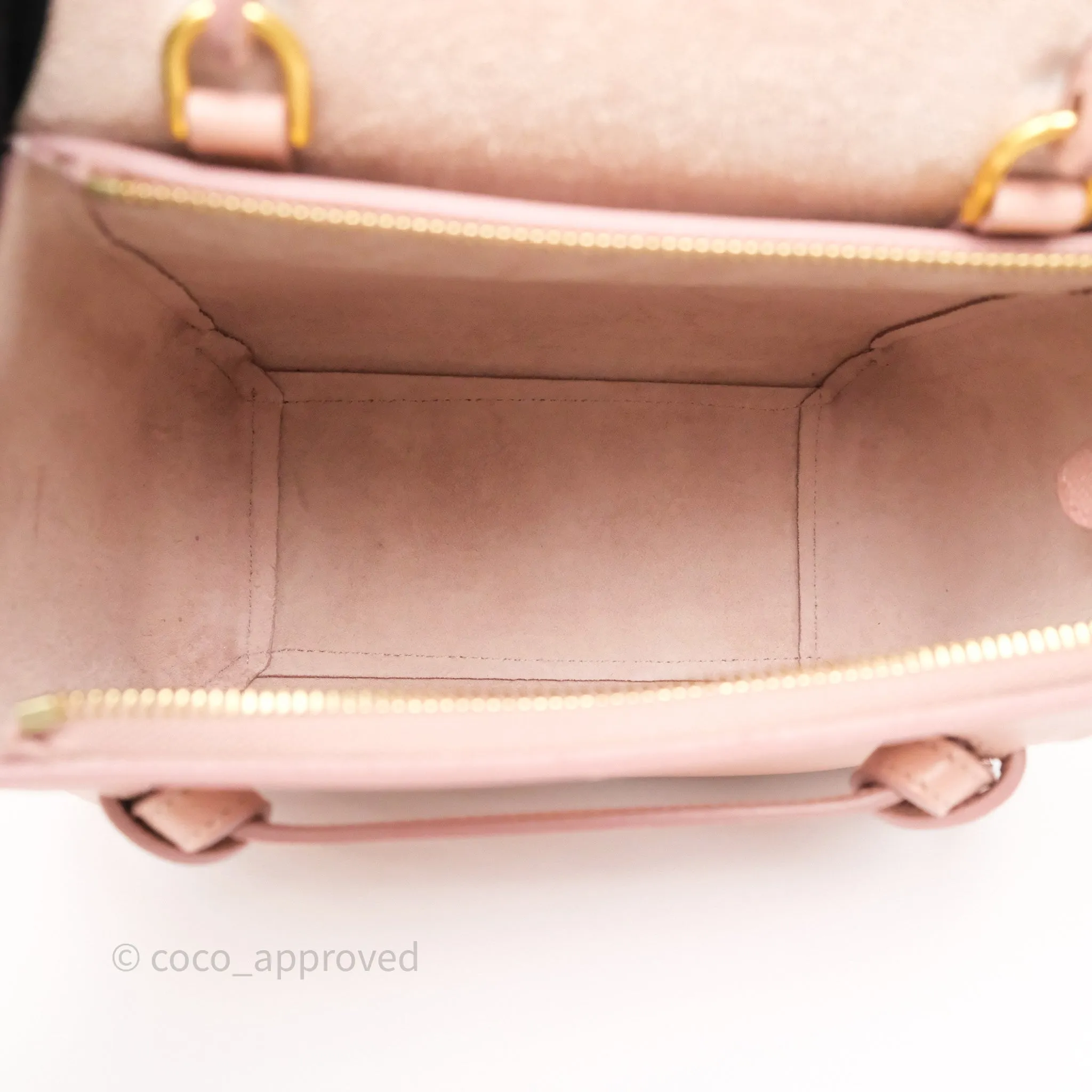 Celine Nano Belt Bag Vintage Pink Grained Calfskin Gold Hardware