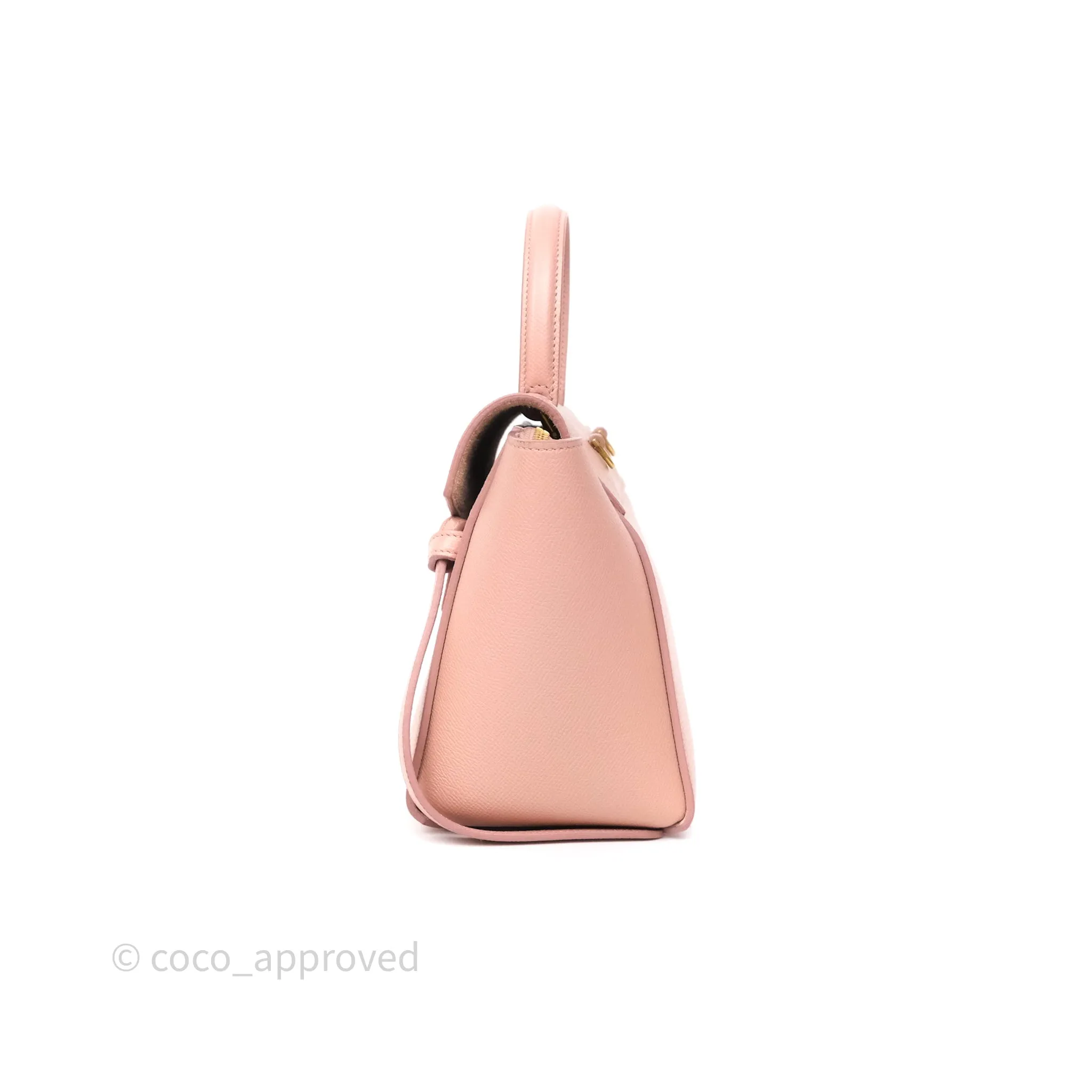 Celine Nano Belt Bag Vintage Pink Grained Calfskin Gold Hardware