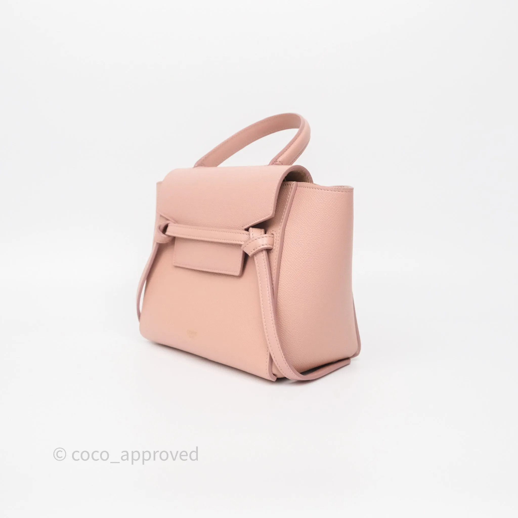 Celine Nano Belt Bag Vintage Pink Grained Calfskin Gold Hardware