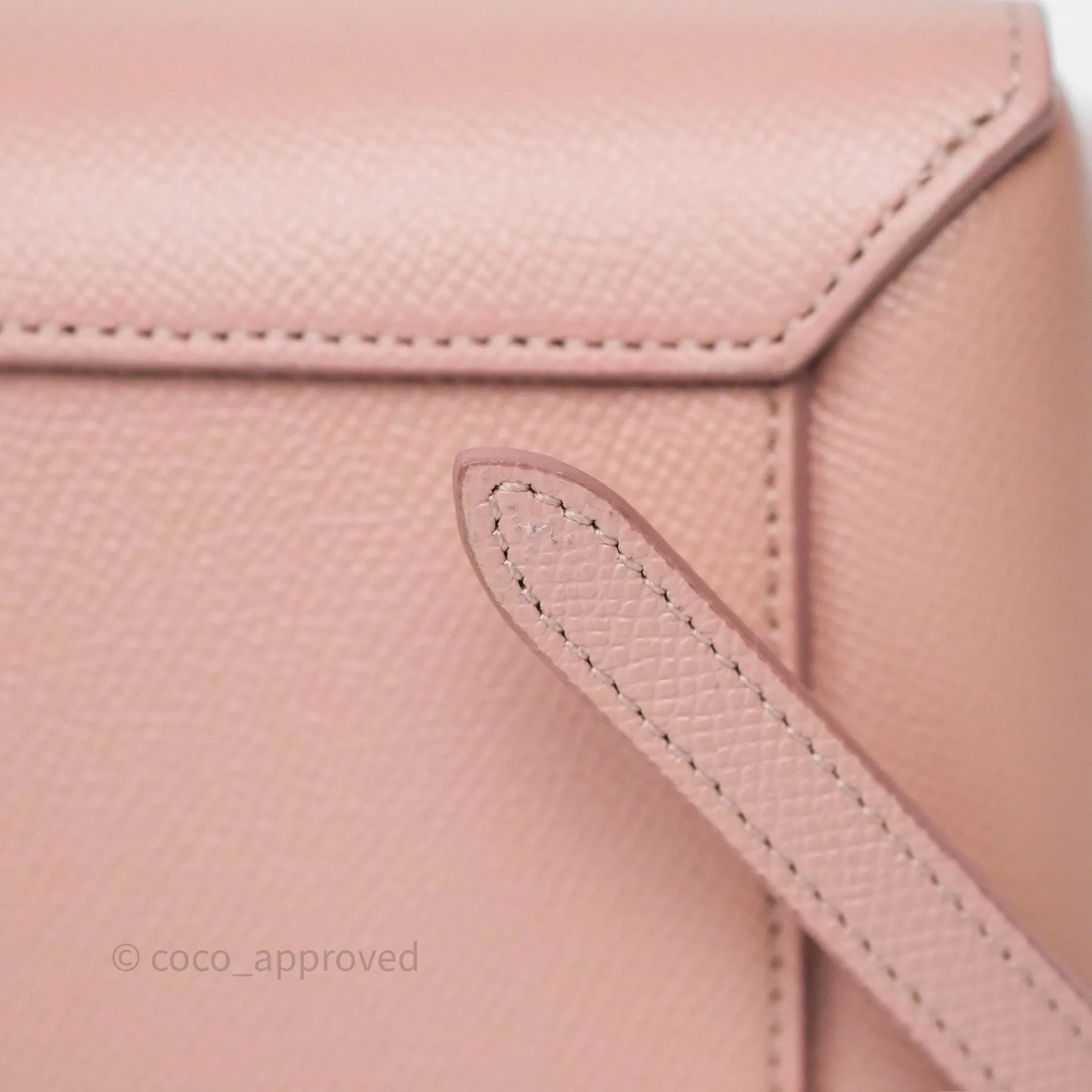 Celine Nano Belt Bag Vintage Pink Grained Calfskin Gold Hardware