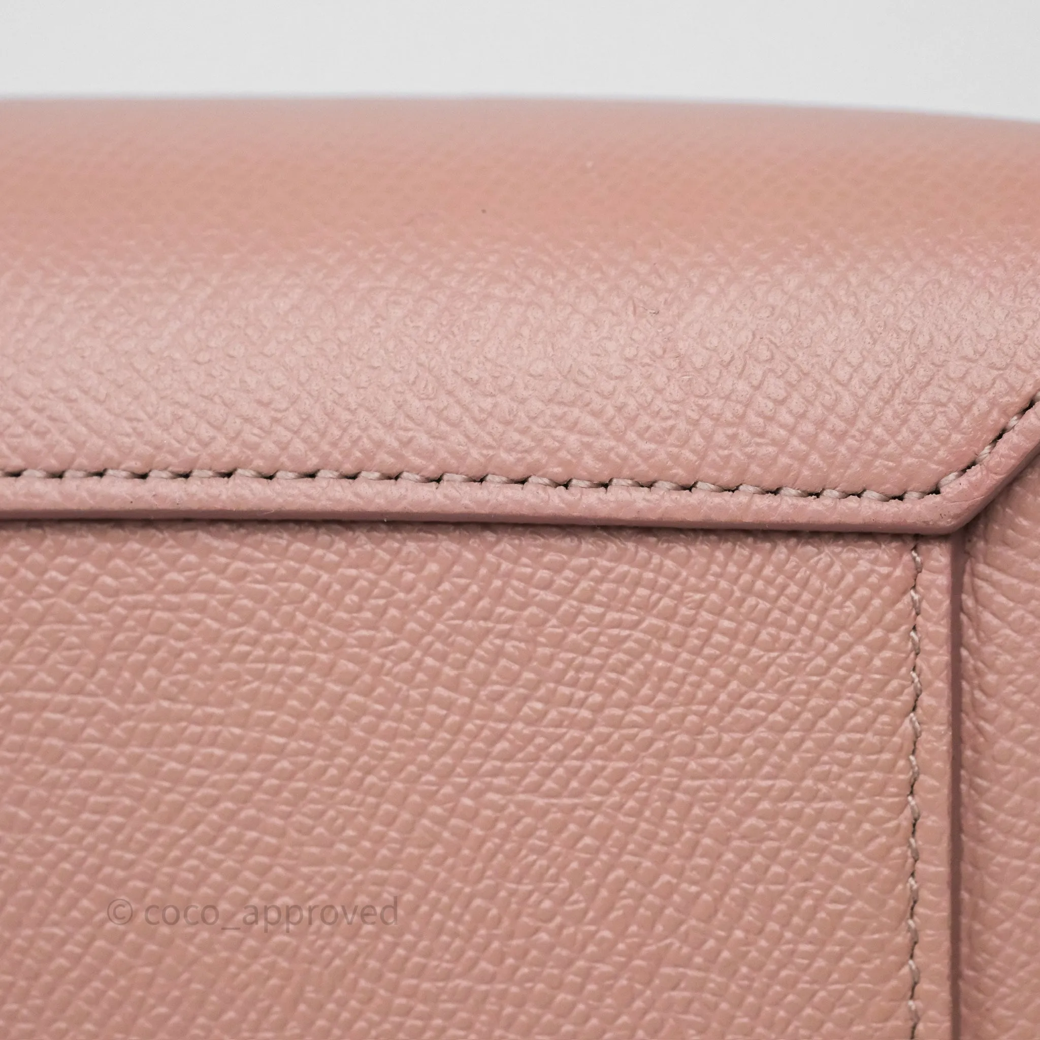 Celine Nano Belt Bag Vintage Pink Grained Calfskin Gold Hardware
