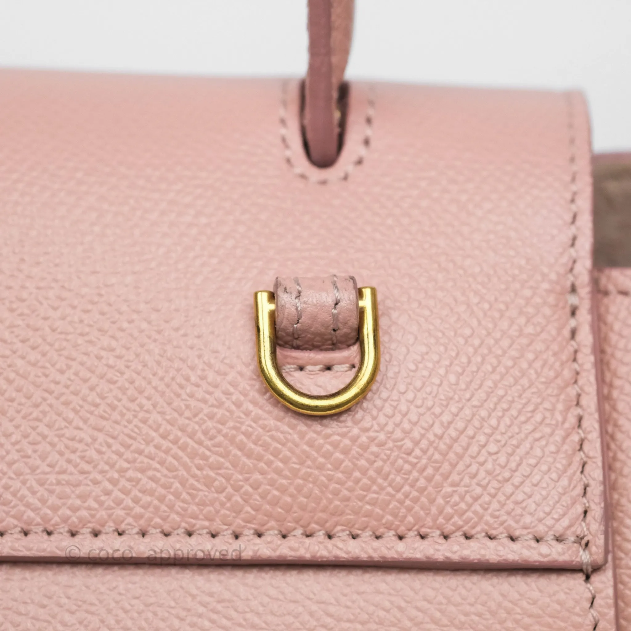 Celine Nano Belt Bag Vintage Pink Grained Calfskin Gold Hardware