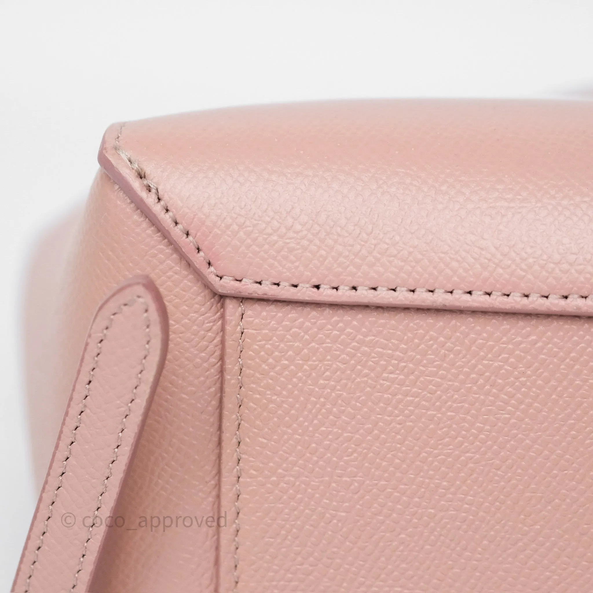 Celine Nano Belt Bag Vintage Pink Grained Calfskin Gold Hardware