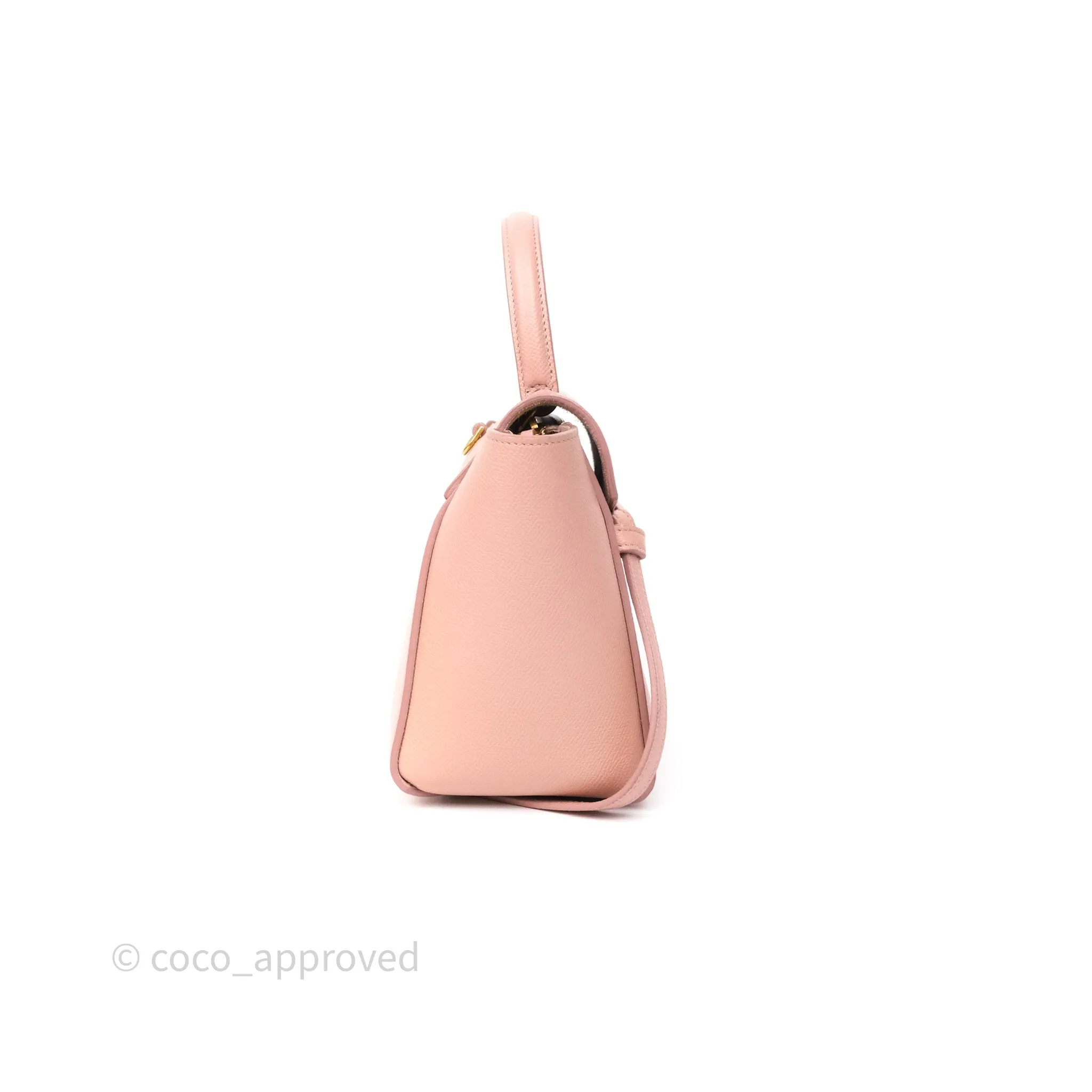 Celine Nano Belt Bag Vintage Pink Grained Calfskin Gold Hardware