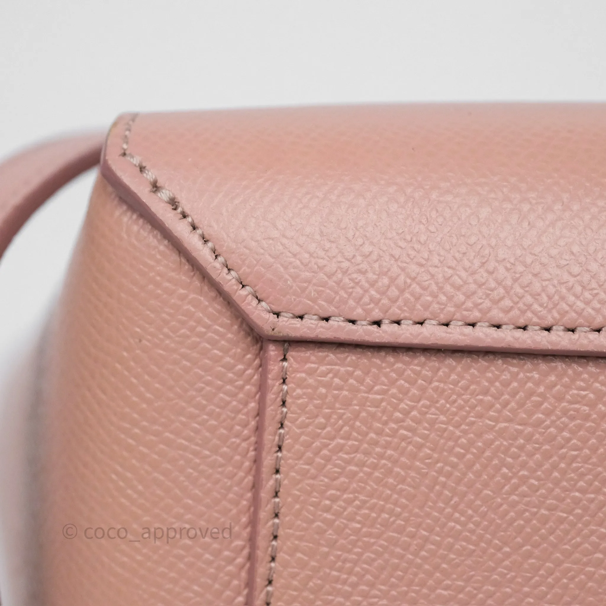 Celine Nano Belt Bag Vintage Pink Grained Calfskin Gold Hardware