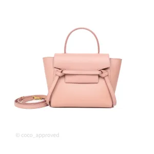 Celine Nano Belt Bag Vintage Pink Grained Calfskin Gold Hardware