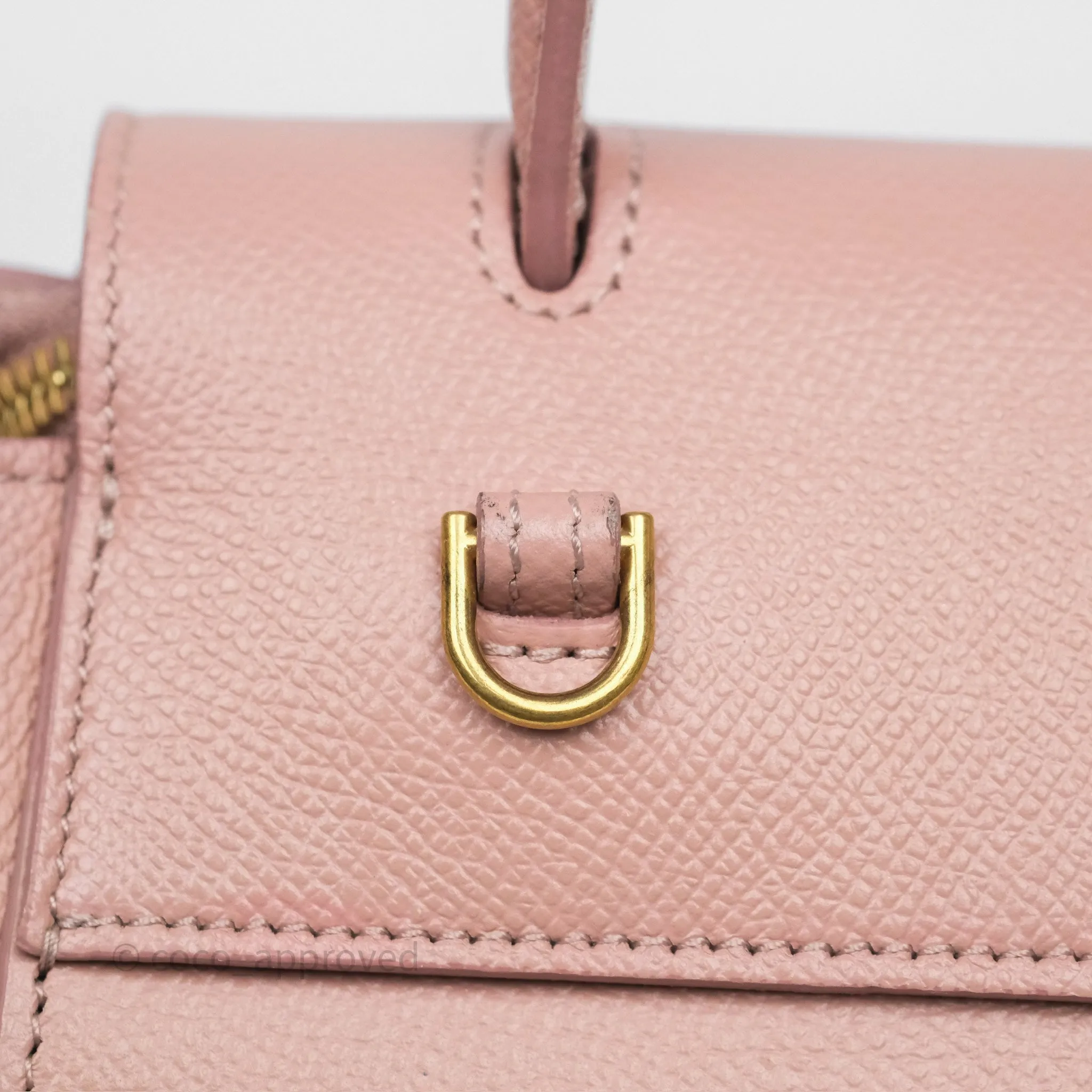 Celine Nano Belt Bag Vintage Pink Grained Calfskin Gold Hardware