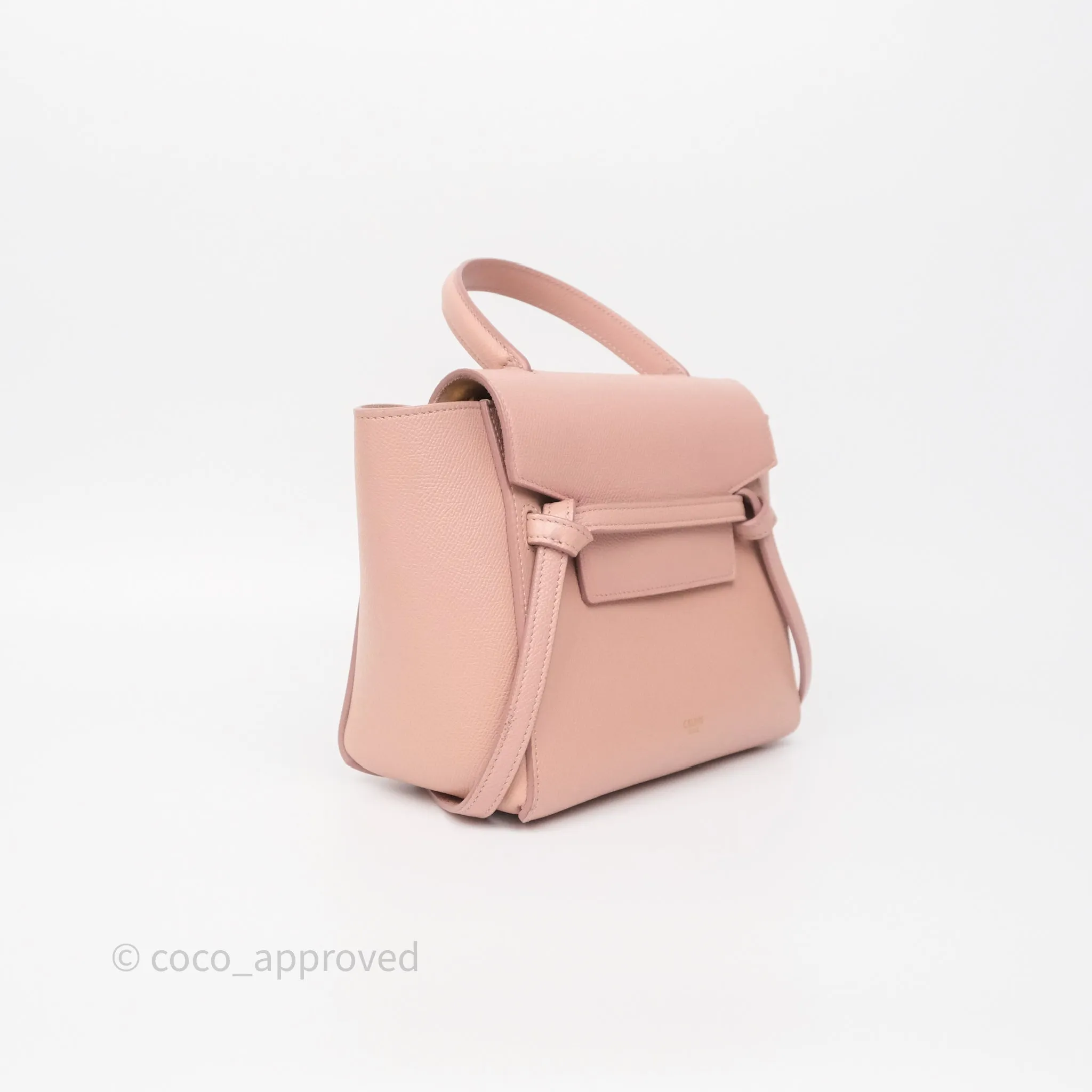 Celine Nano Belt Bag Vintage Pink Grained Calfskin Gold Hardware