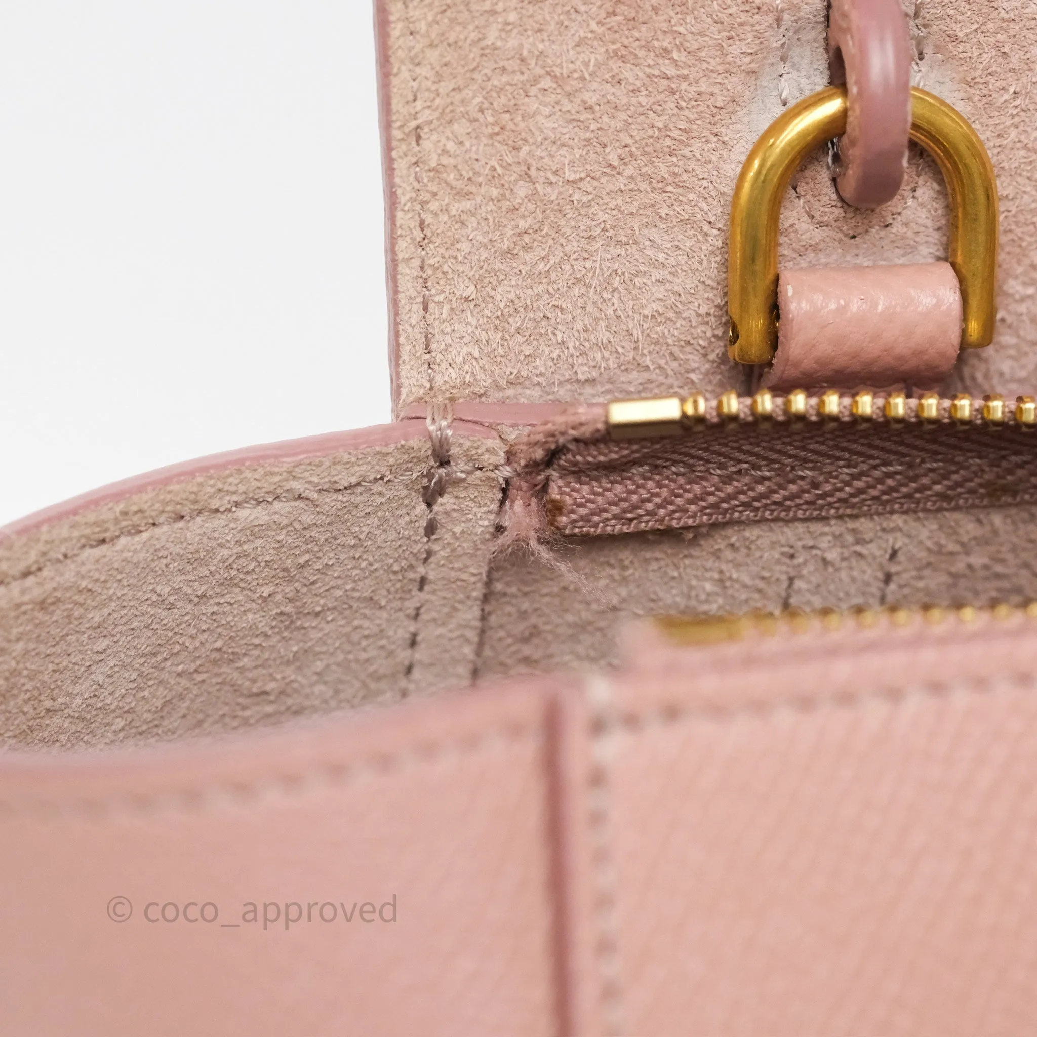 Celine Nano Belt Bag Vintage Pink Grained Calfskin Gold Hardware