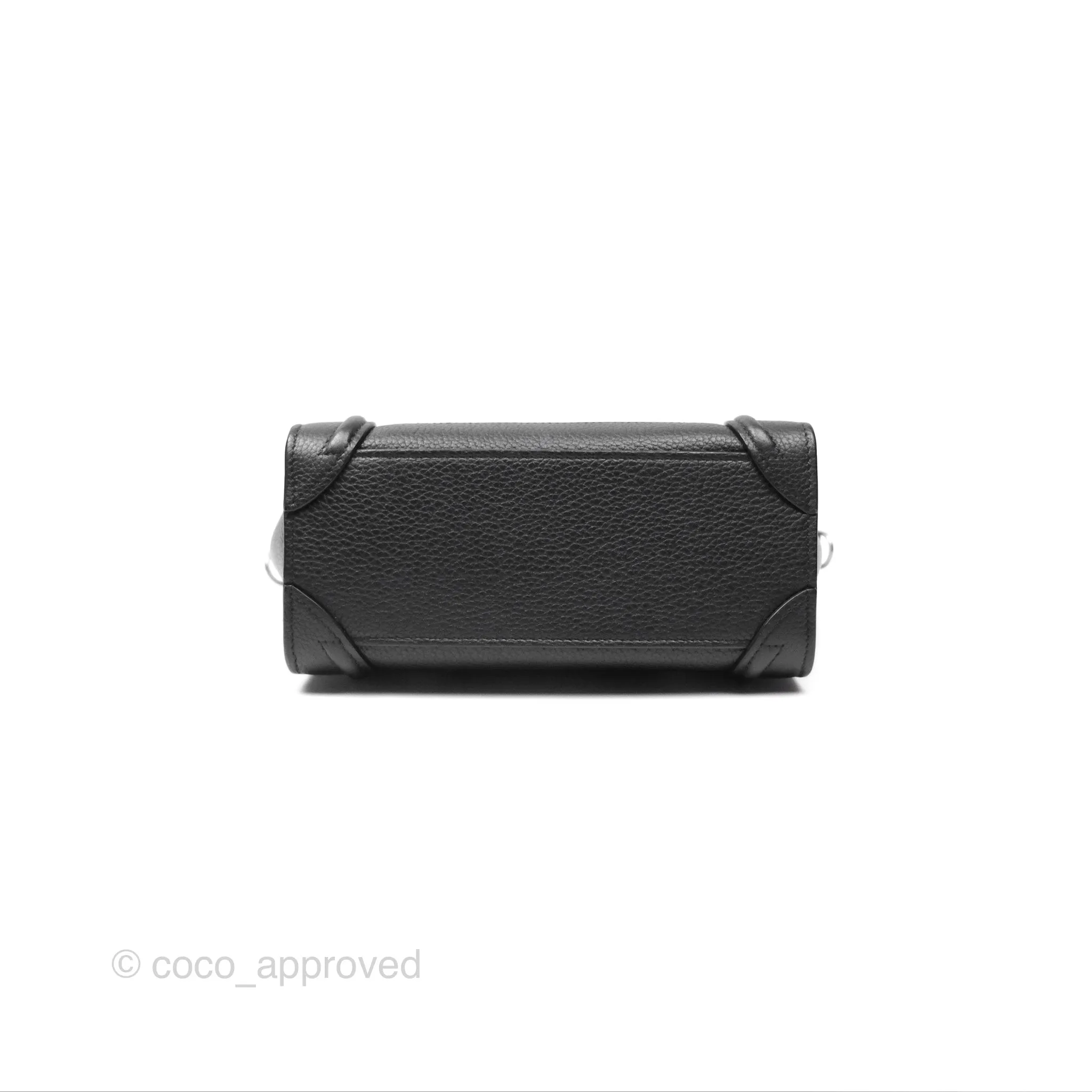 Celine Nano Luggage Bag Black Drummed Calfskin