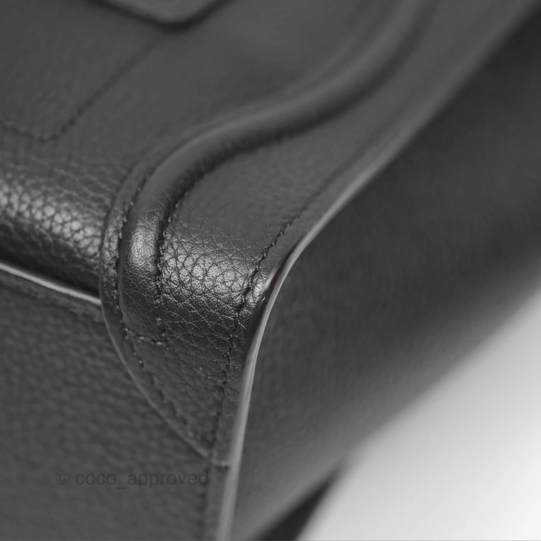 Celine Nano Luggage Bag Black Drummed Calfskin
