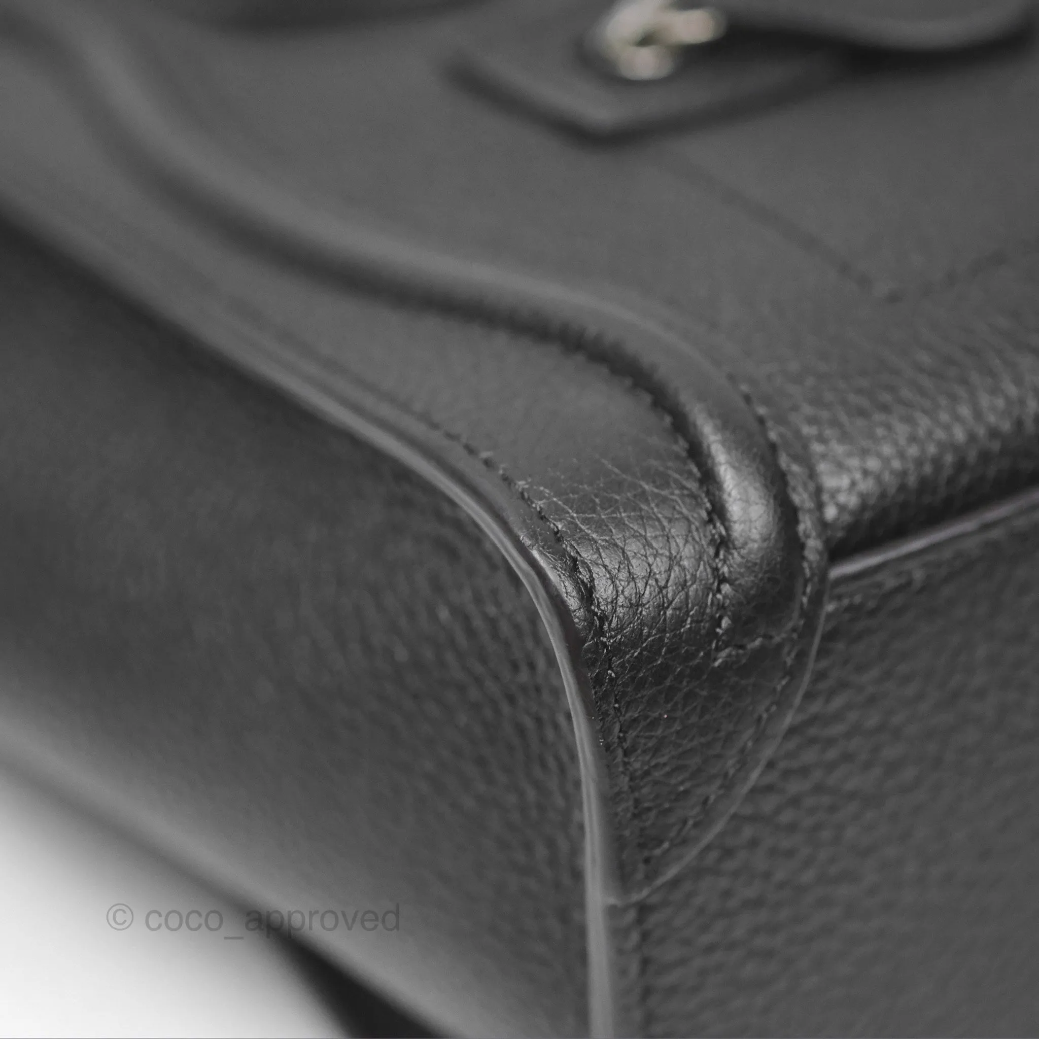 Celine Nano Luggage Bag Black Drummed Calfskin