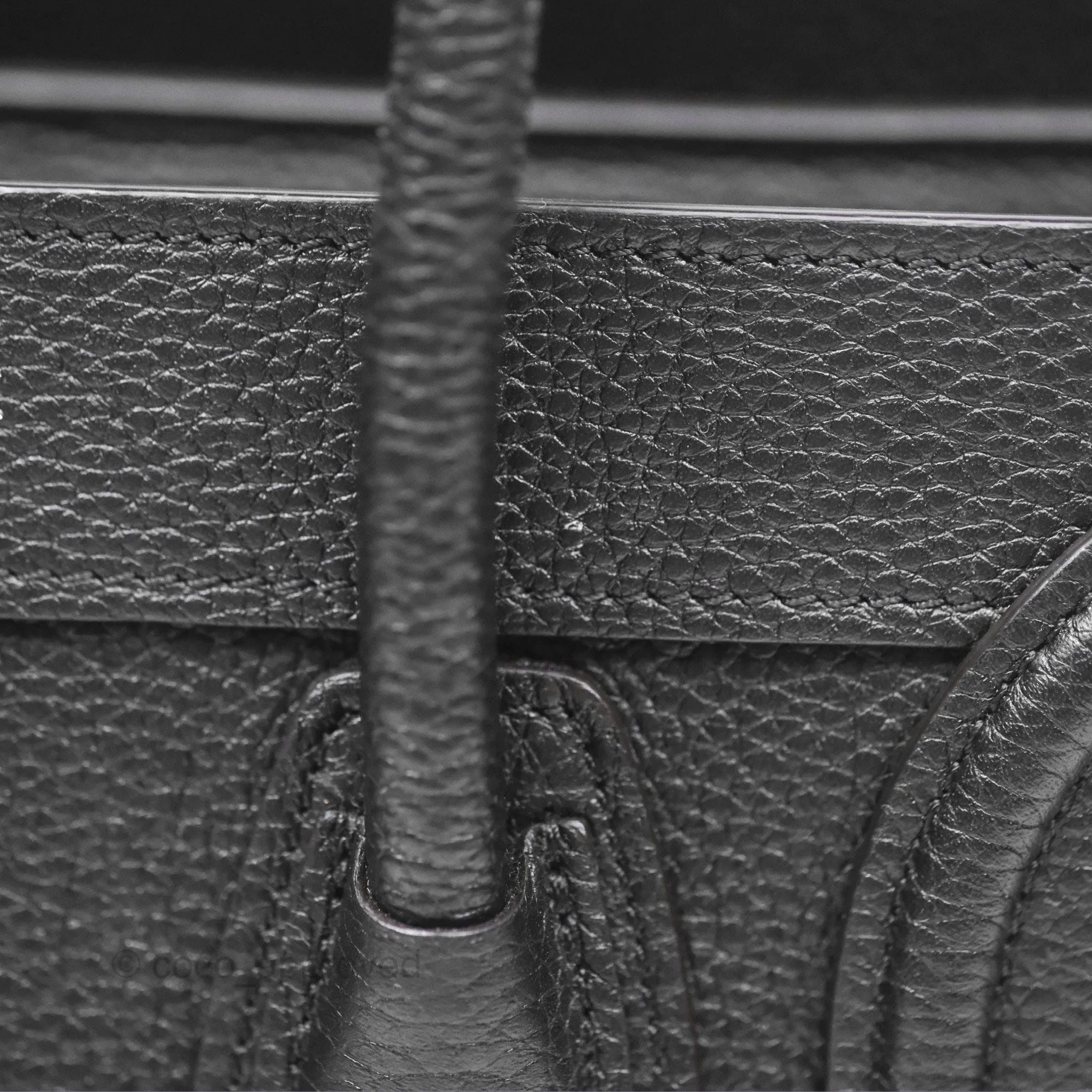 Celine Nano Luggage Bag Black Drummed Calfskin