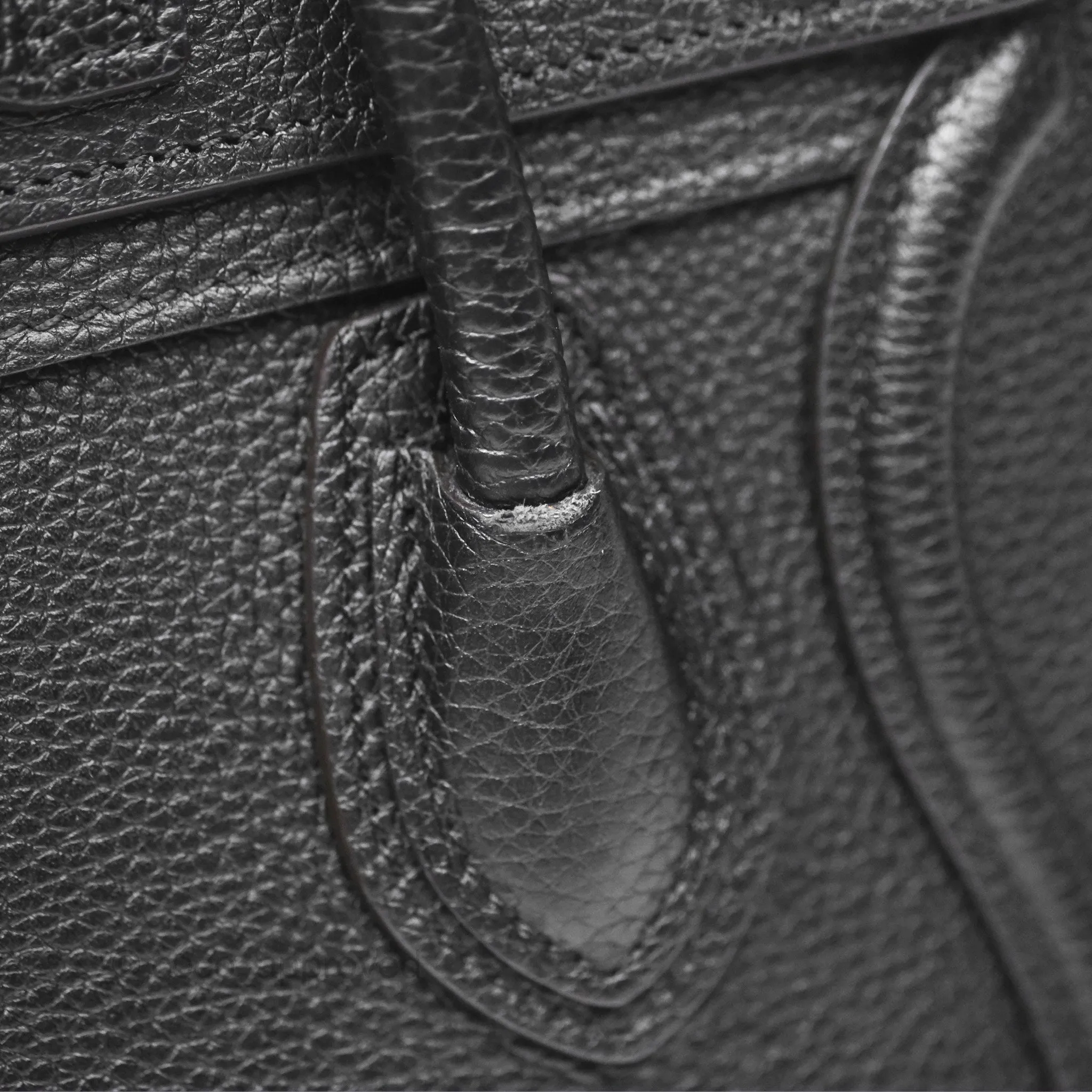 Celine Nano Luggage Bag Black Drummed Calfskin