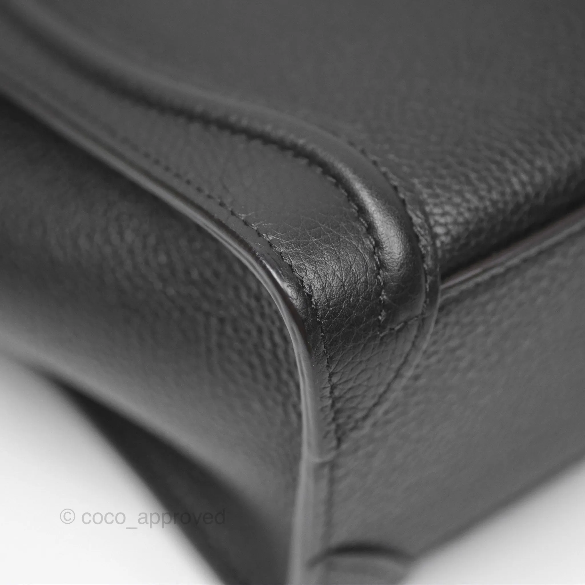 Celine Nano Luggage Bag Black Drummed Calfskin