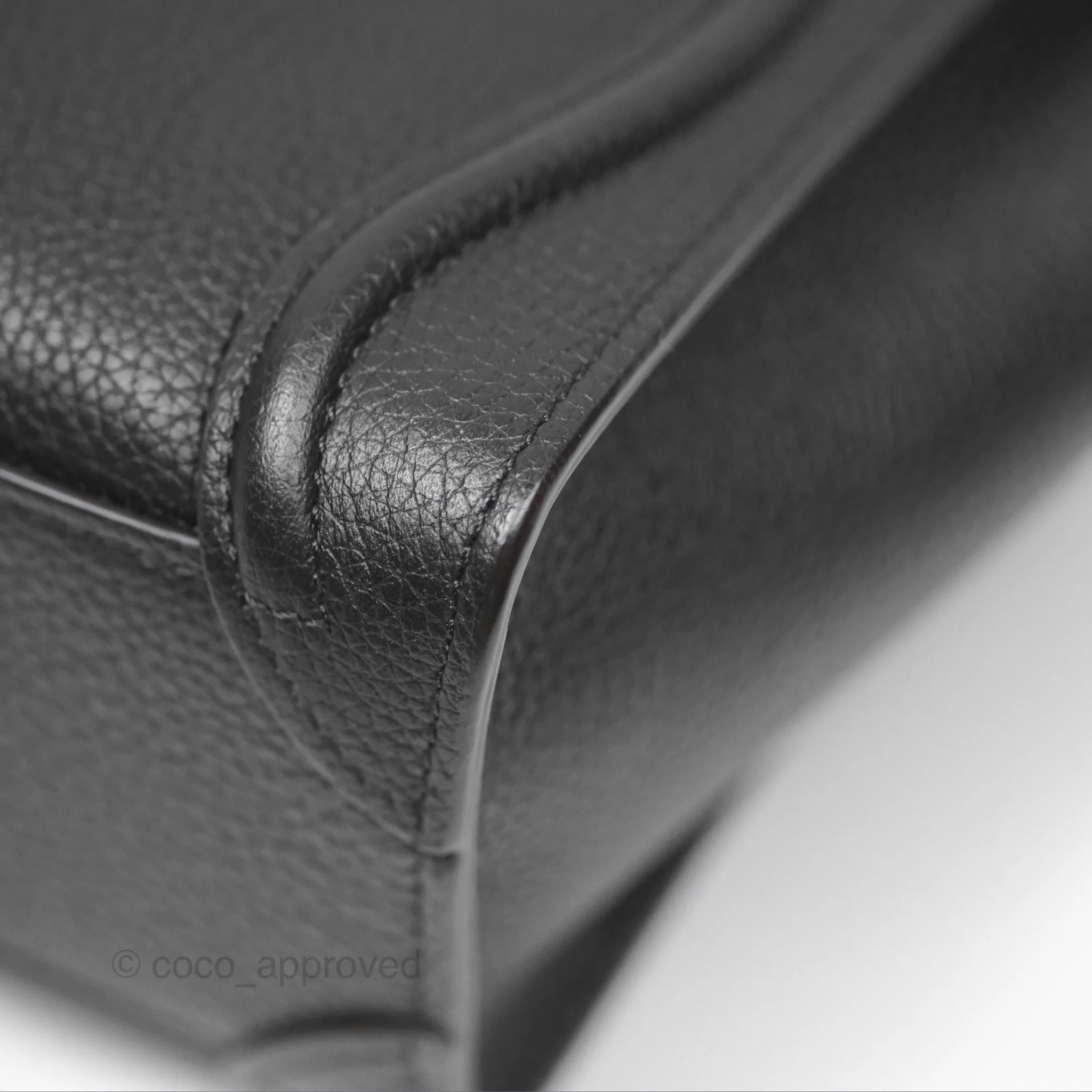 Celine Nano Luggage Bag Black Drummed Calfskin