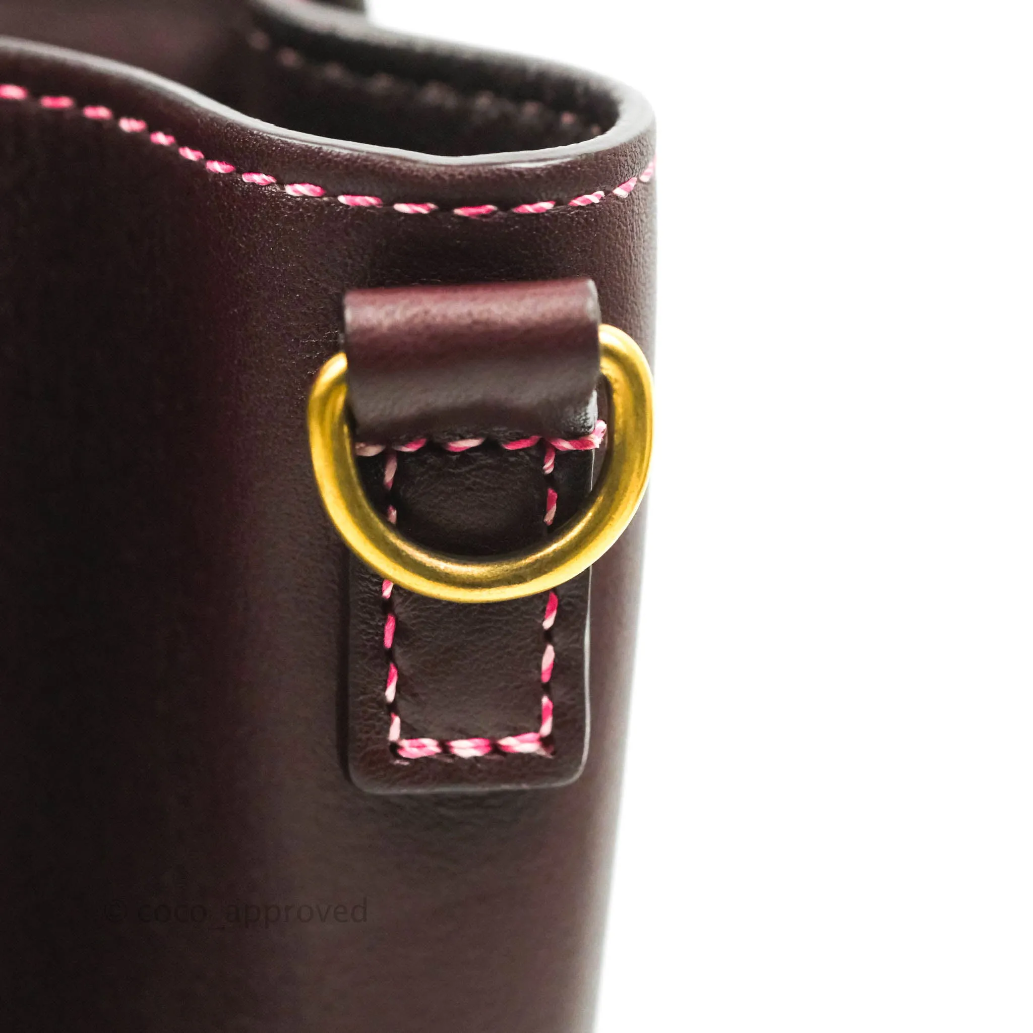 Celine Nano Luggage Bag Burgundy Gold Hardware