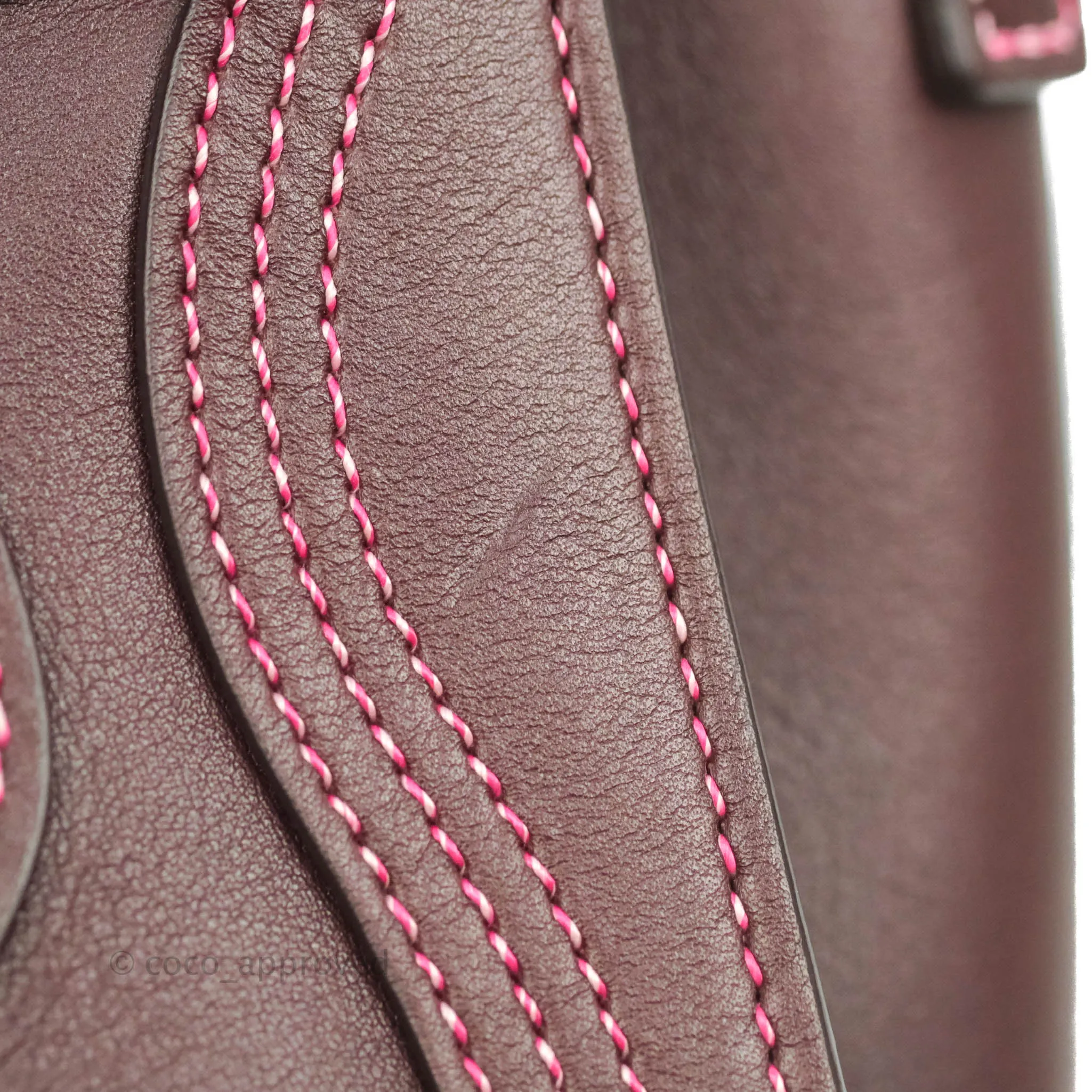 Celine Nano Luggage Bag Burgundy Gold Hardware