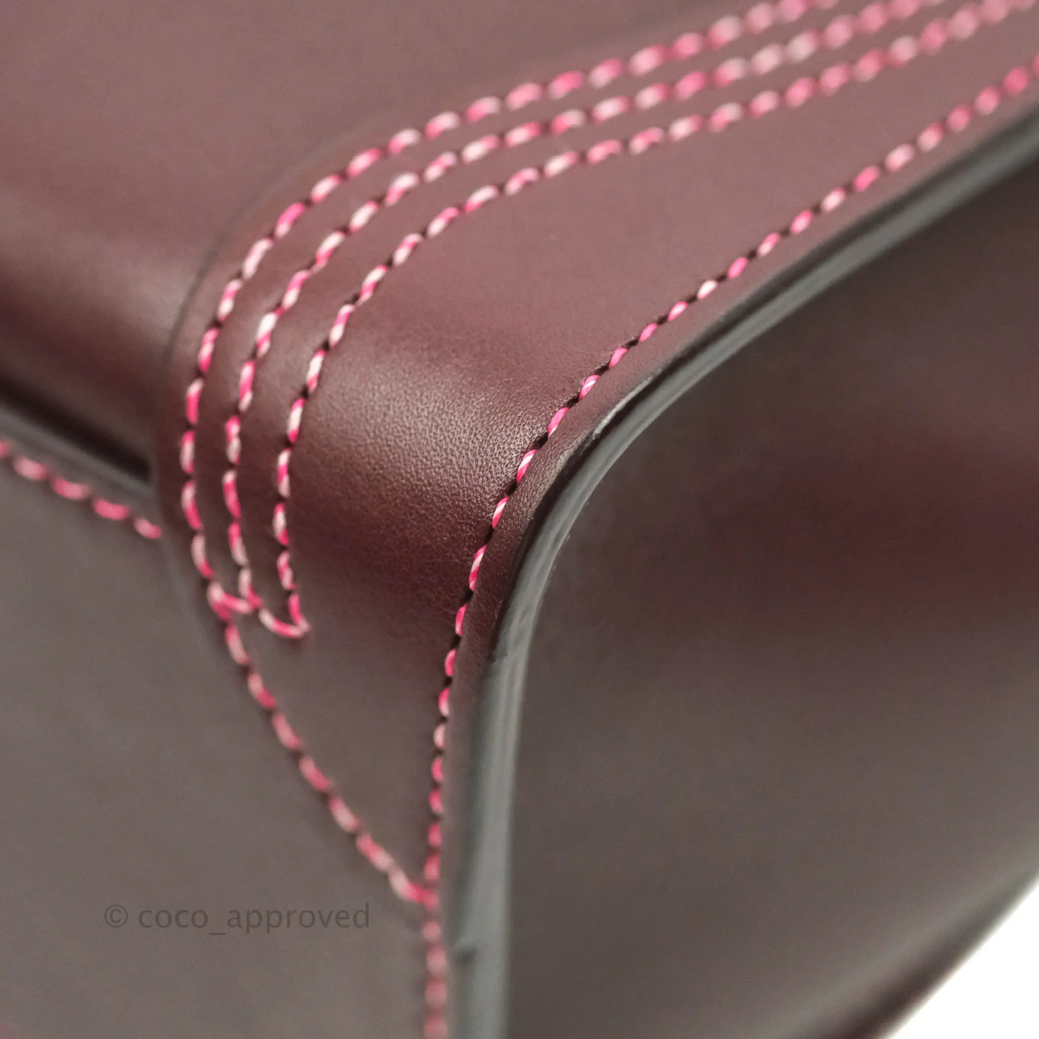 Celine Nano Luggage Bag Burgundy Gold Hardware