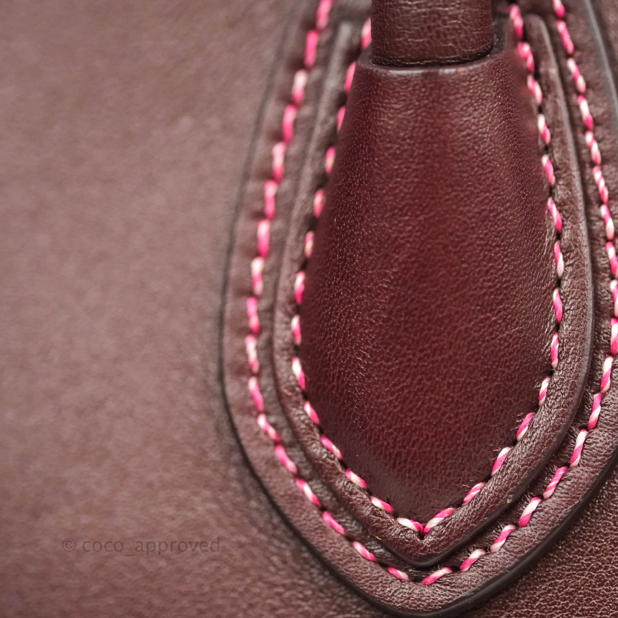 Celine Nano Luggage Bag Burgundy Gold Hardware
