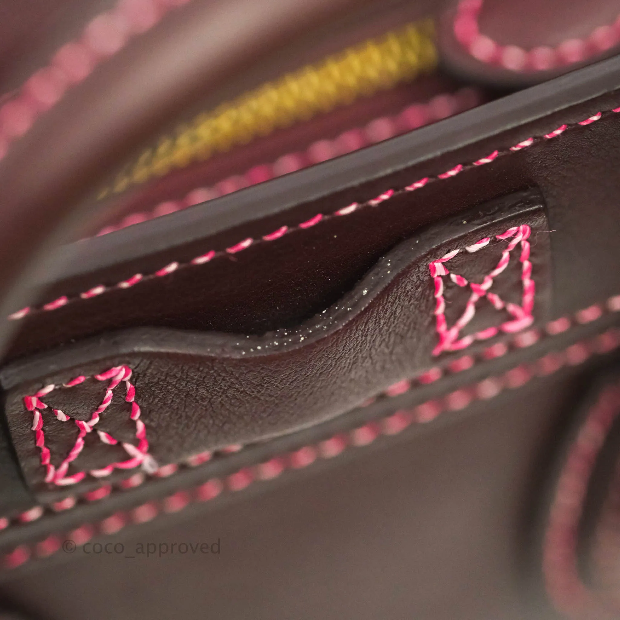 Celine Nano Luggage Bag Burgundy Gold Hardware