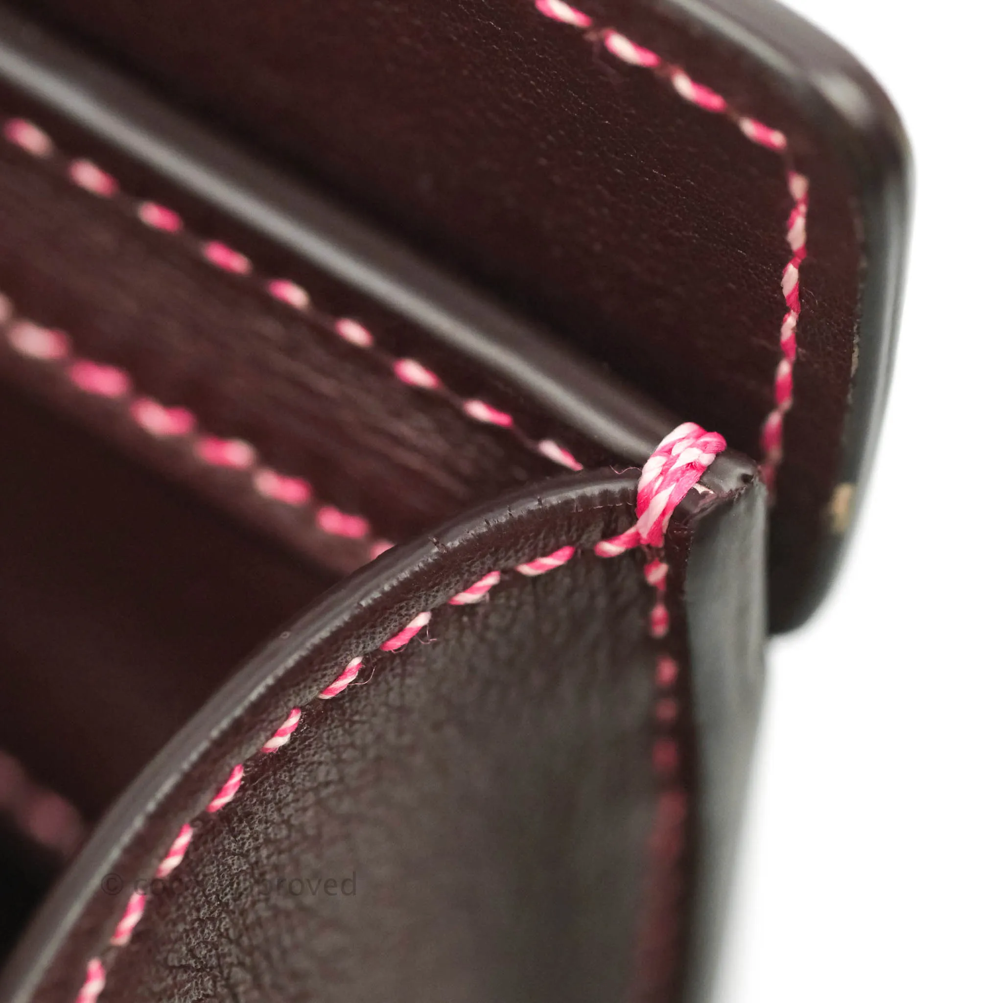 Celine Nano Luggage Bag Burgundy Gold Hardware