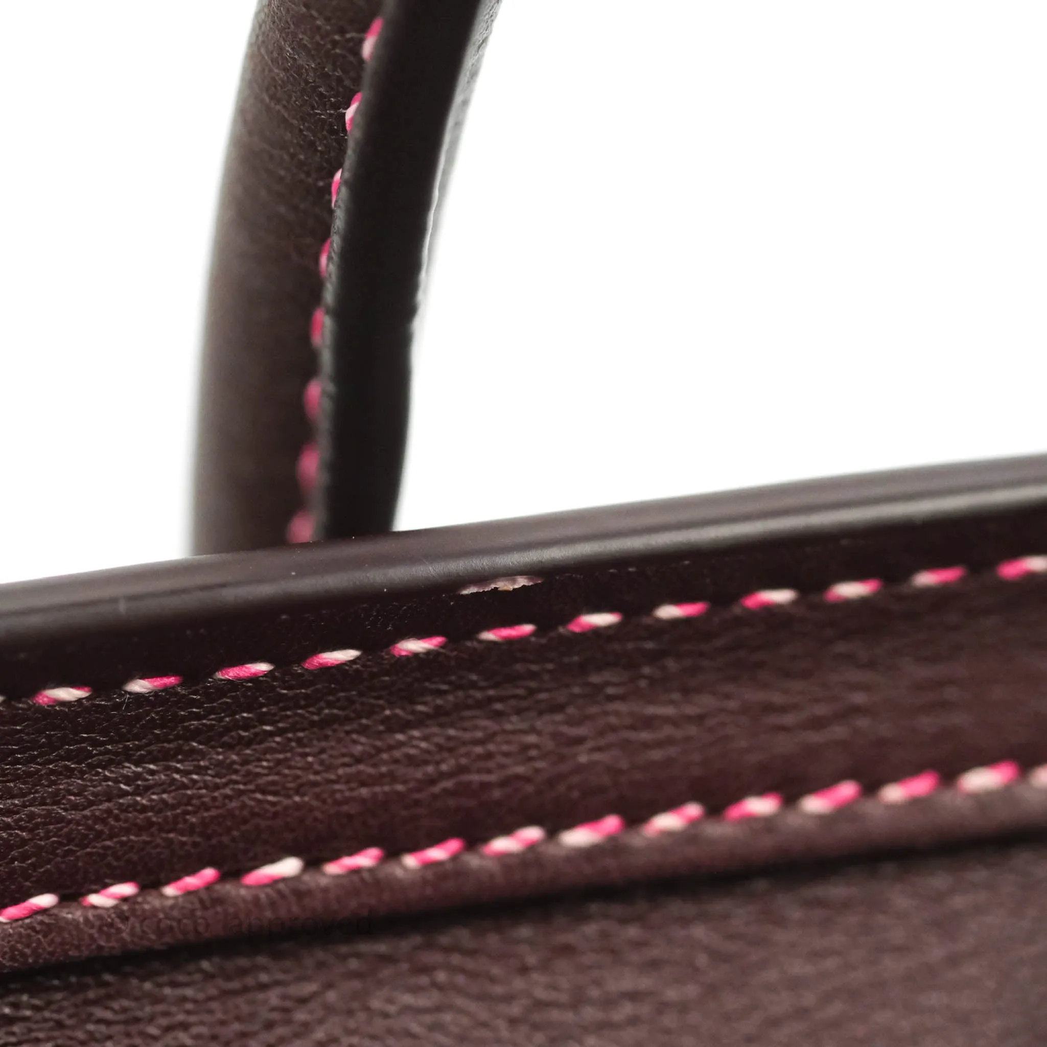 Celine Nano Luggage Bag Burgundy Gold Hardware