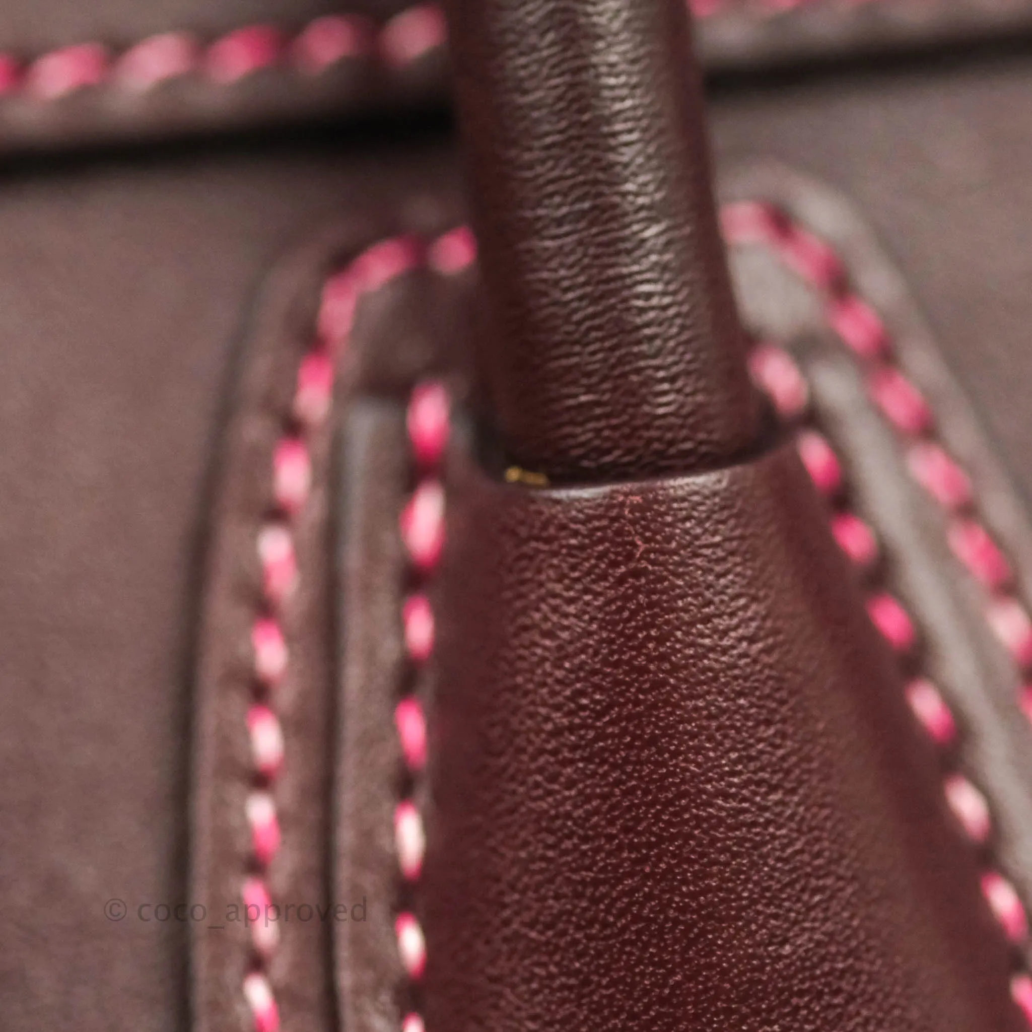 Celine Nano Luggage Bag Burgundy Gold Hardware