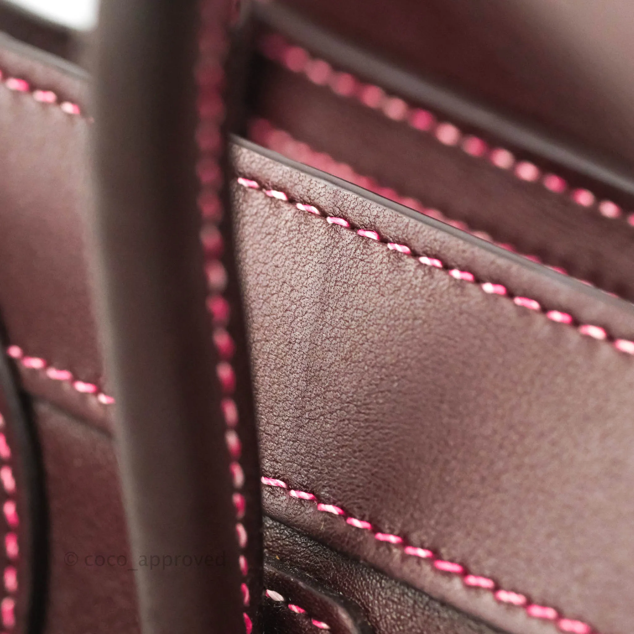 Celine Nano Luggage Bag Burgundy Gold Hardware
