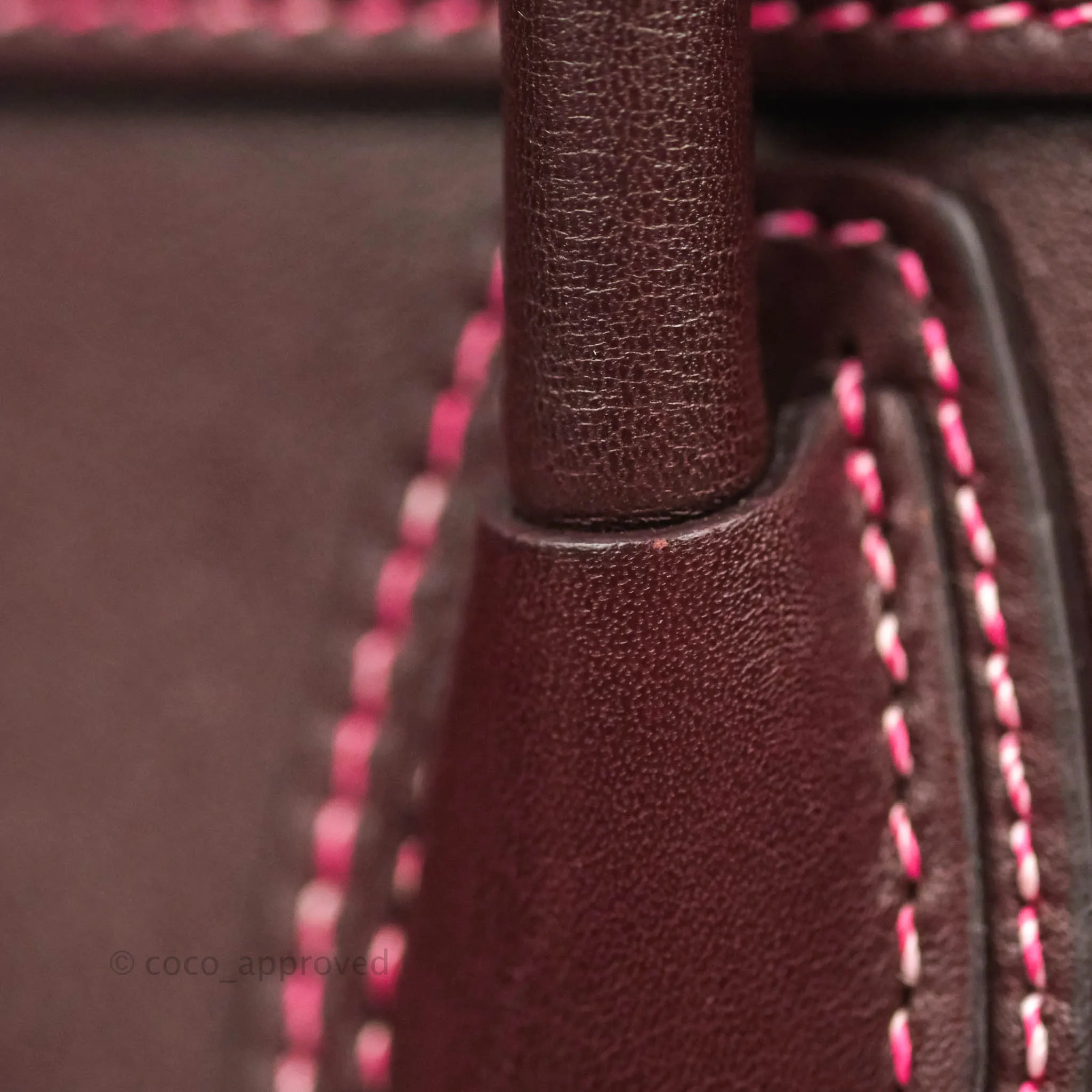 Celine Nano Luggage Bag Burgundy Gold Hardware