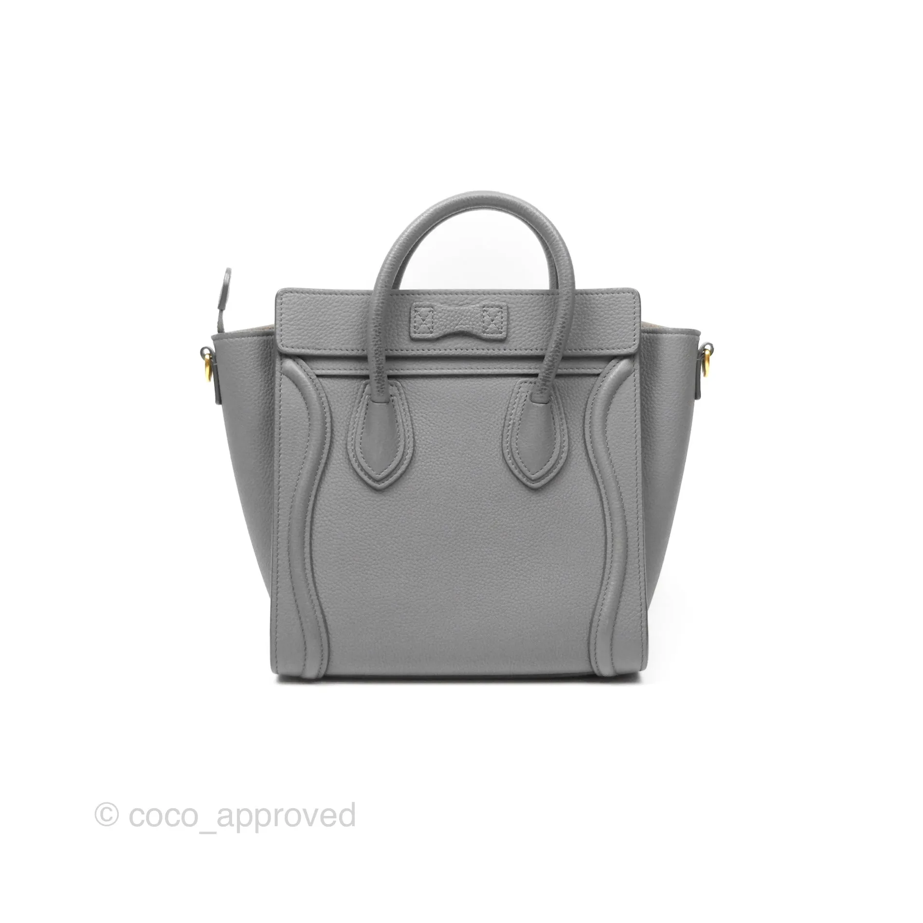 Celine Nano Luggage Bag Grey Drummed Calfskin