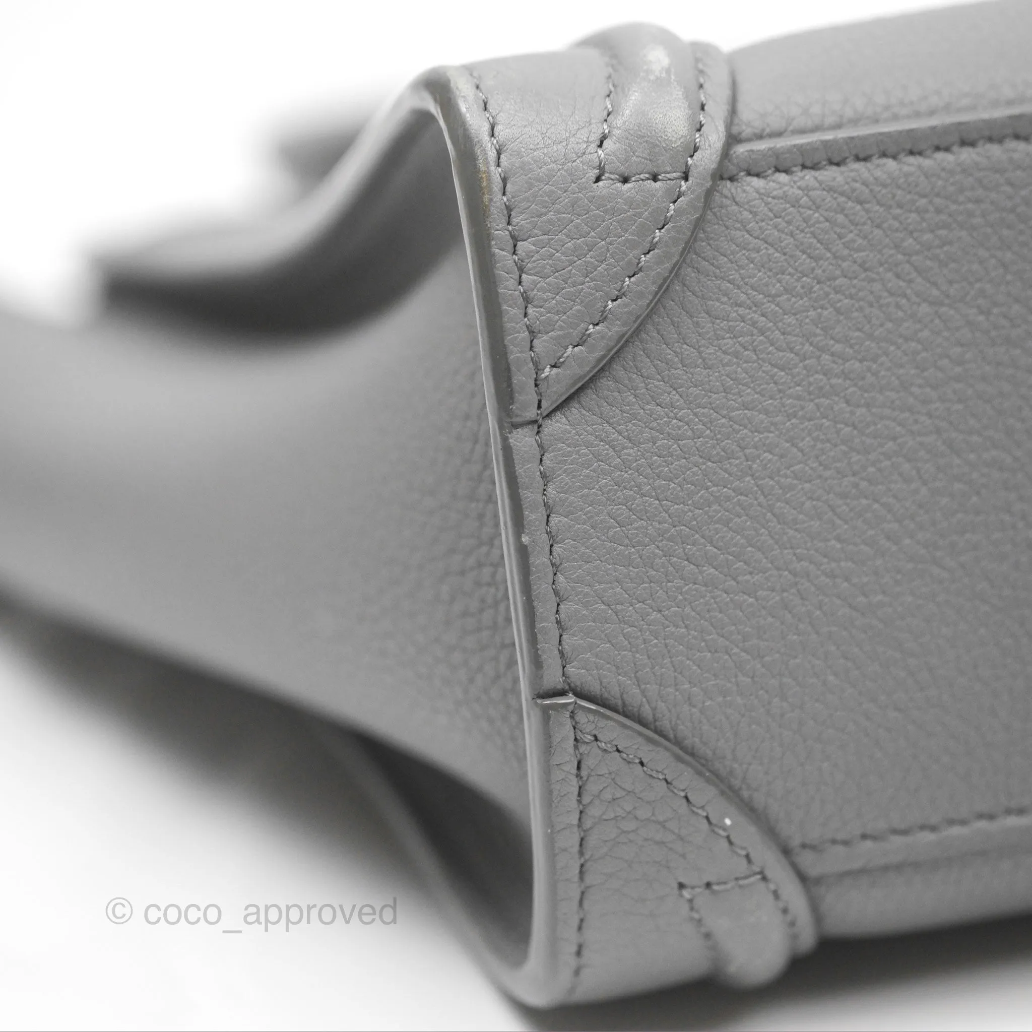 Celine Nano Luggage Bag Grey Drummed Calfskin