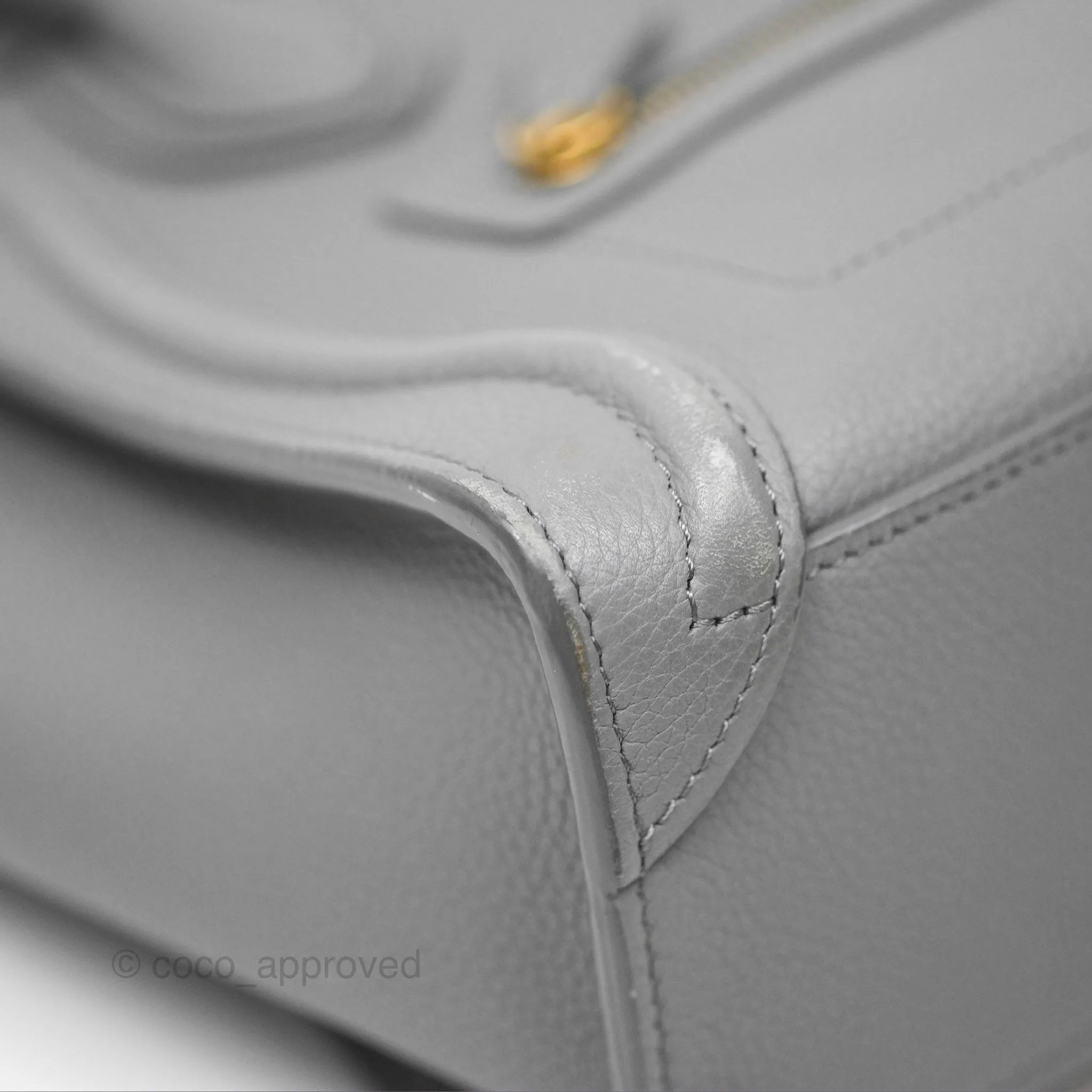 Celine Nano Luggage Bag Grey Drummed Calfskin