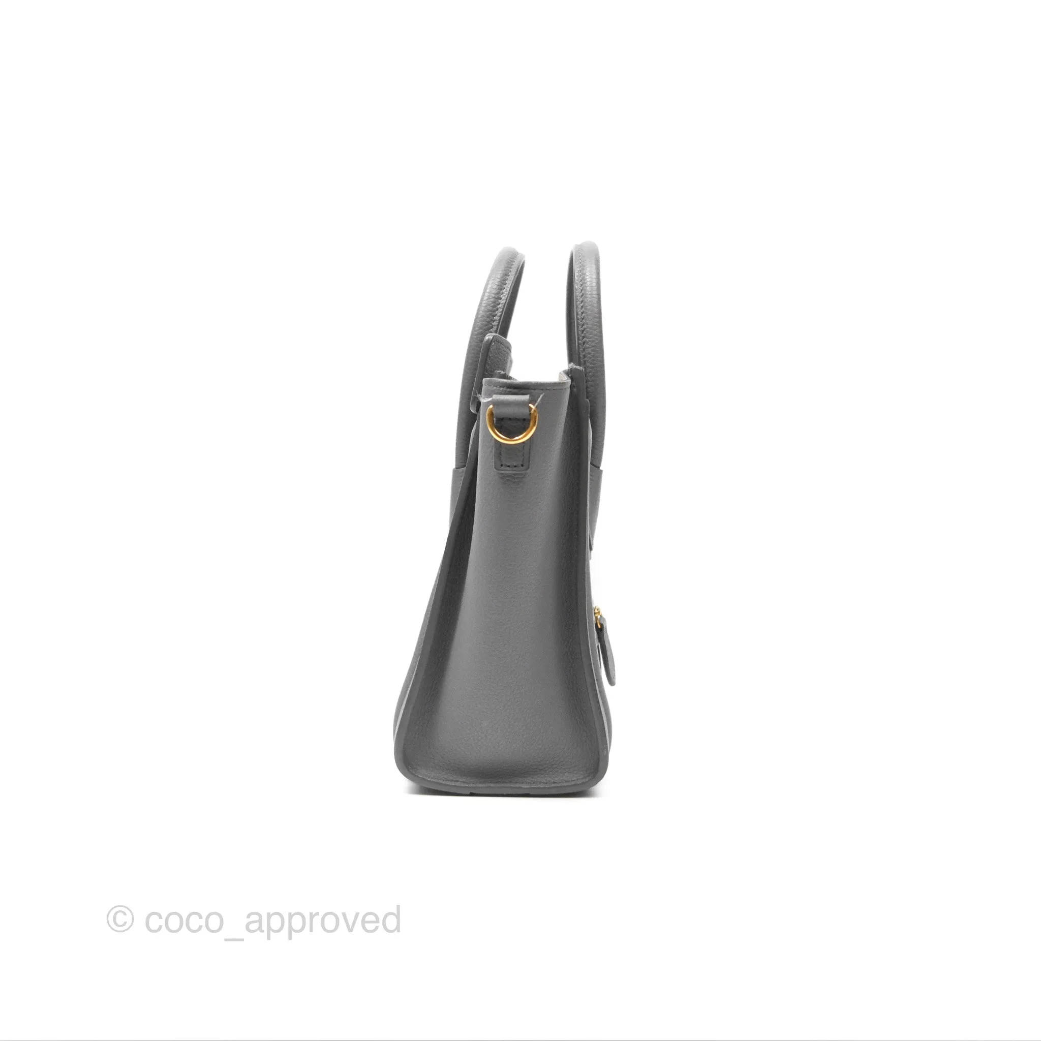Celine Nano Luggage Bag Grey Drummed Calfskin