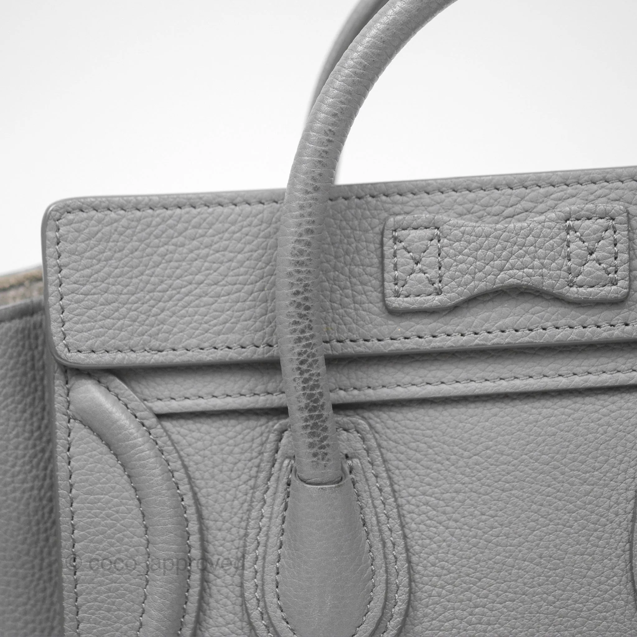 Celine Nano Luggage Bag Grey Drummed Calfskin