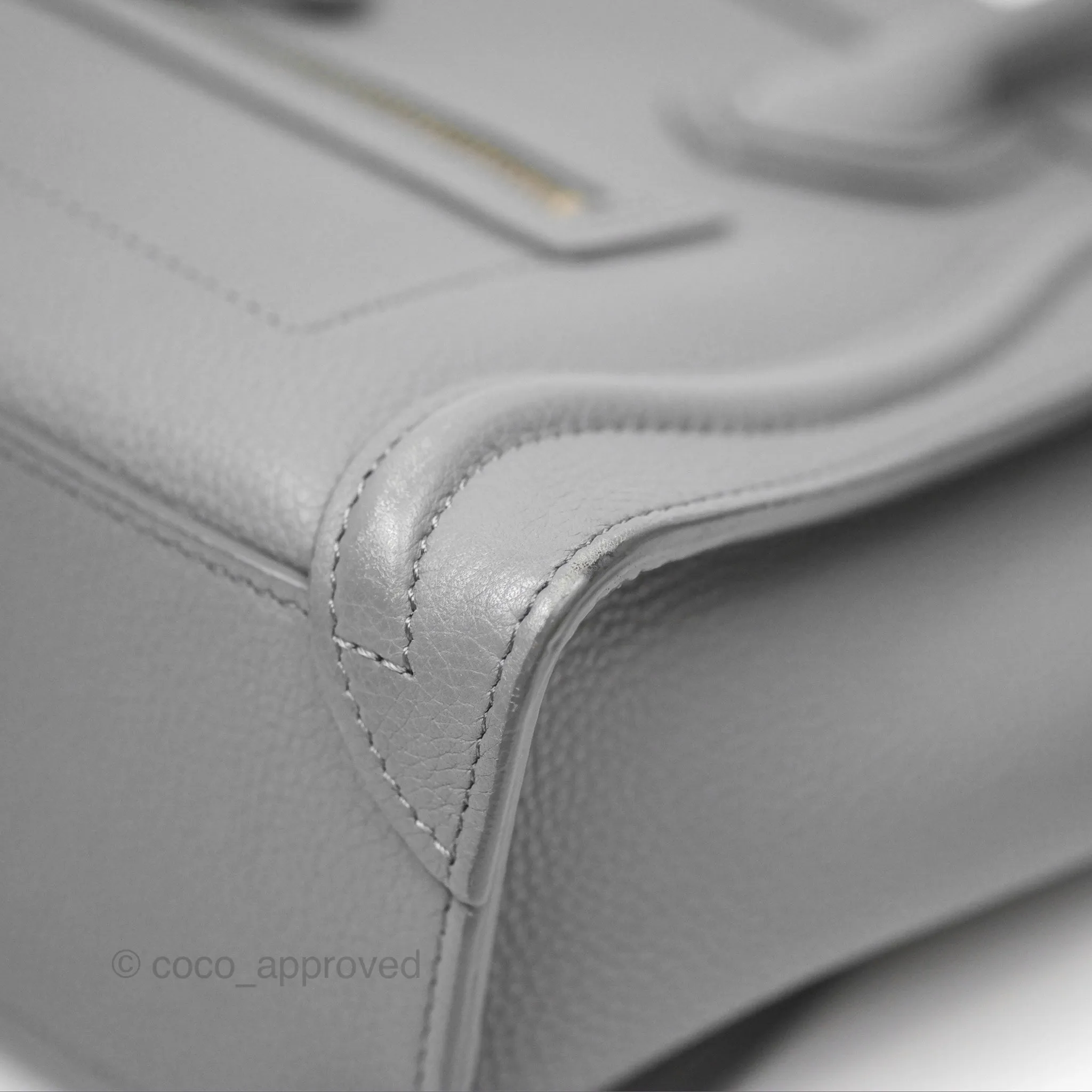 Celine Nano Luggage Bag Grey Drummed Calfskin