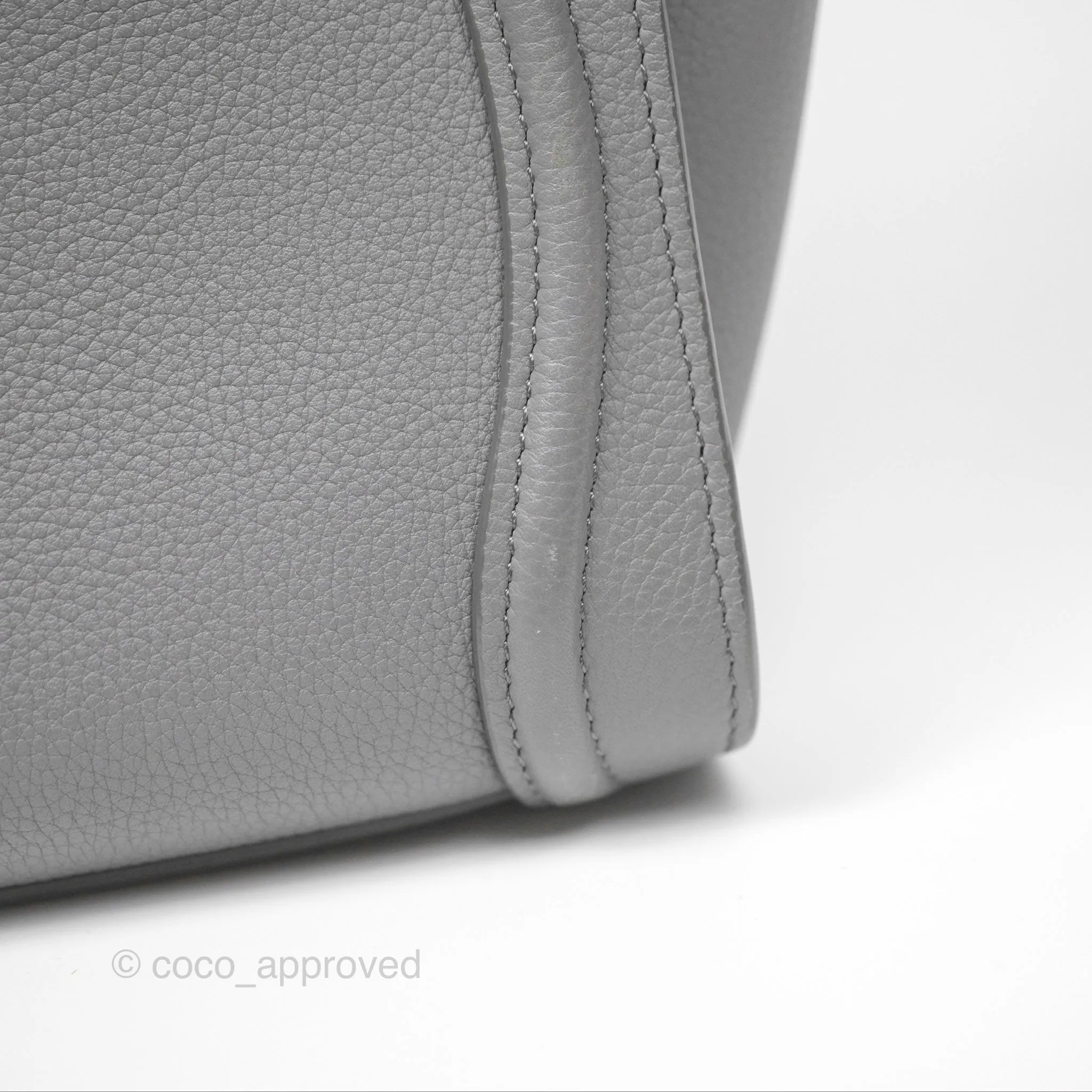 Celine Nano Luggage Bag Grey Drummed Calfskin