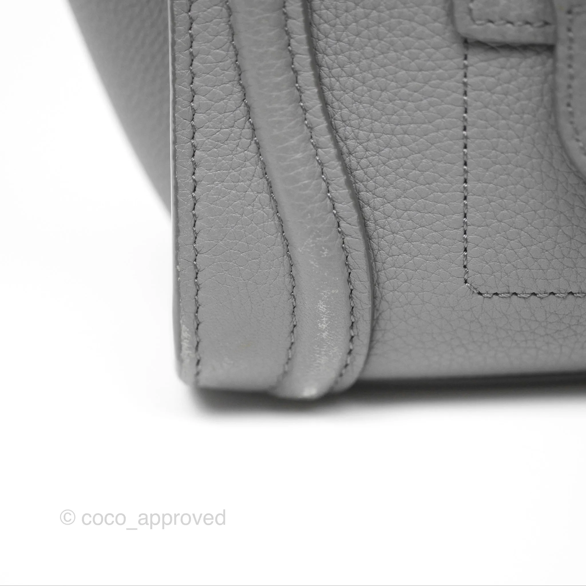 Celine Nano Luggage Bag Grey Drummed Calfskin