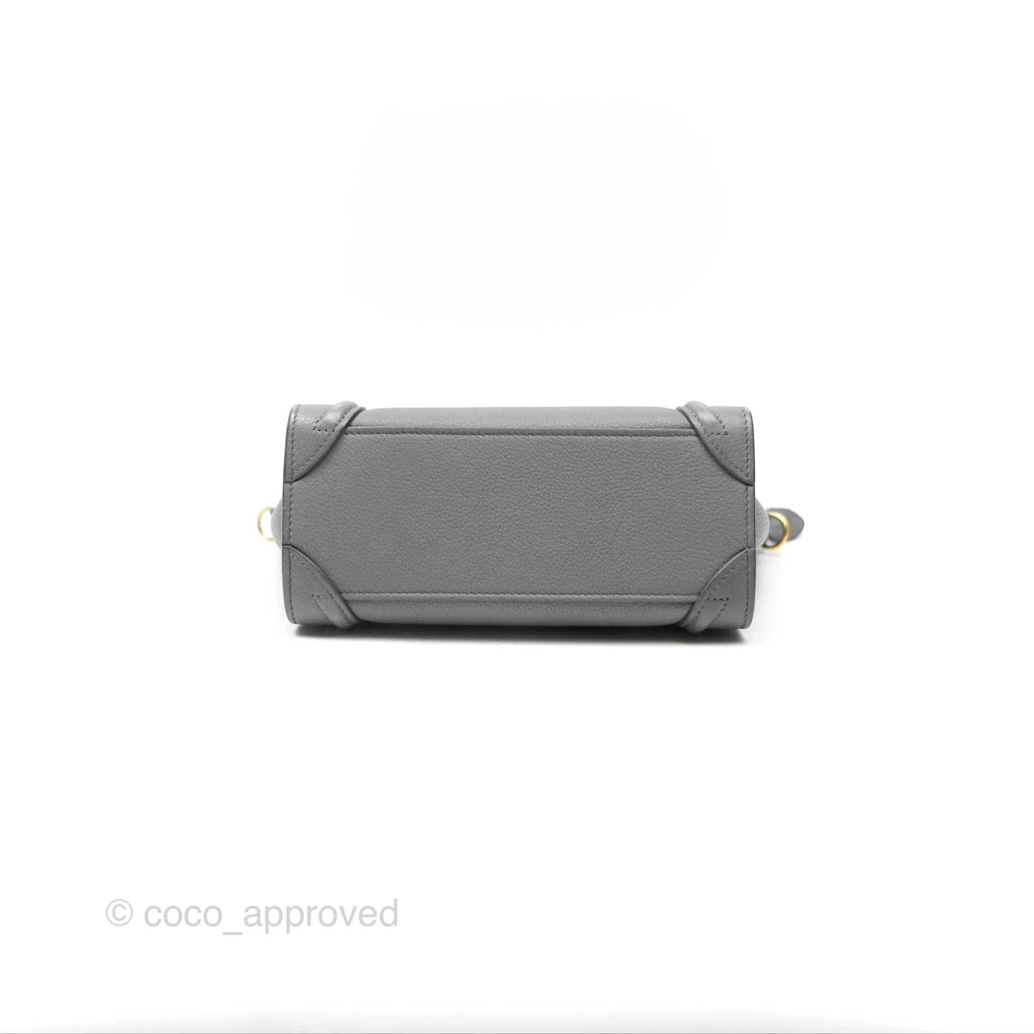 Celine Nano Luggage Bag Grey Drummed Calfskin