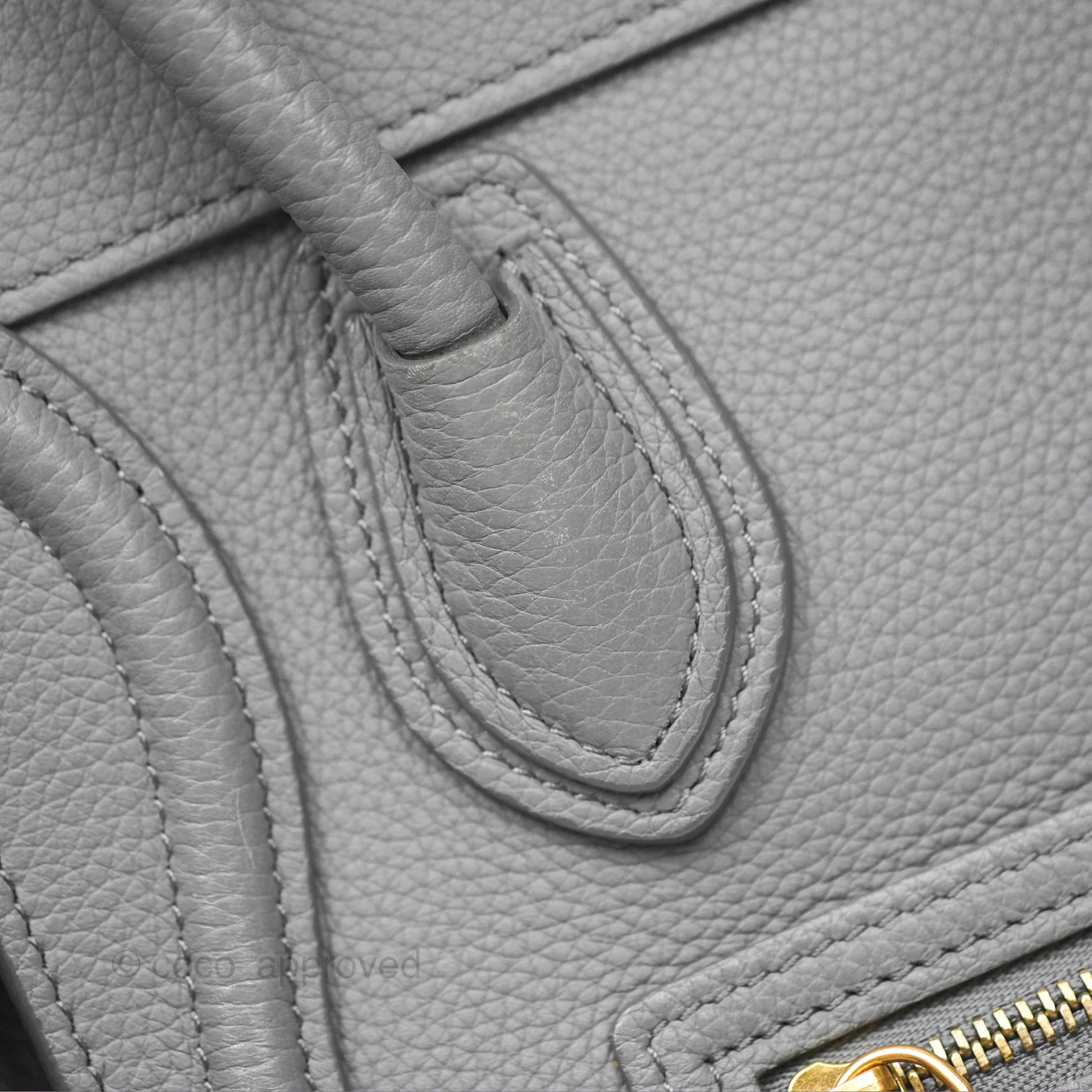 Celine Nano Luggage Bag Grey Drummed Calfskin