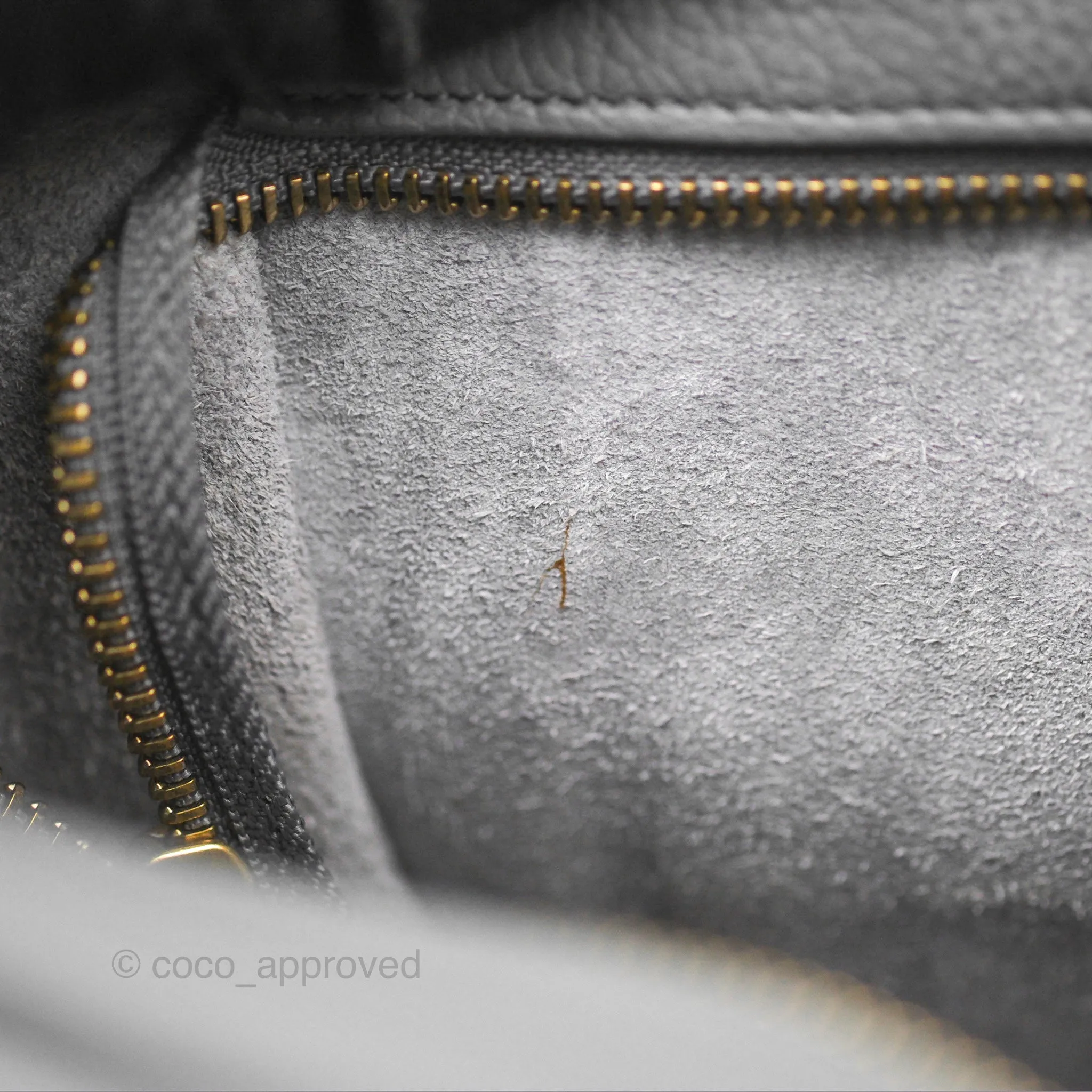 Celine Nano Luggage Bag Grey Drummed Calfskin