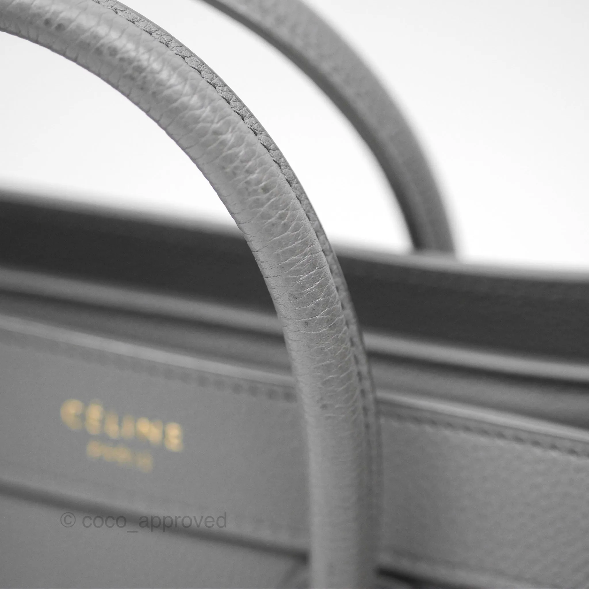 Celine Nano Luggage Bag Grey Drummed Calfskin