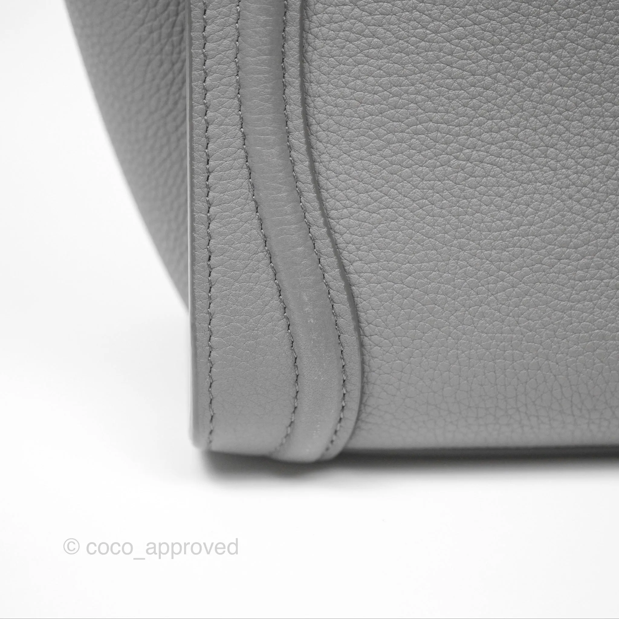 Celine Nano Luggage Bag Grey Drummed Calfskin