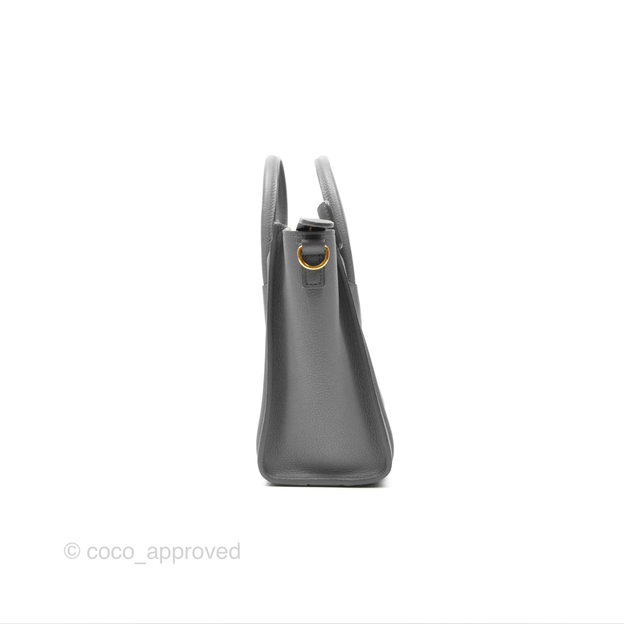 Celine Nano Luggage Bag Grey Drummed Calfskin